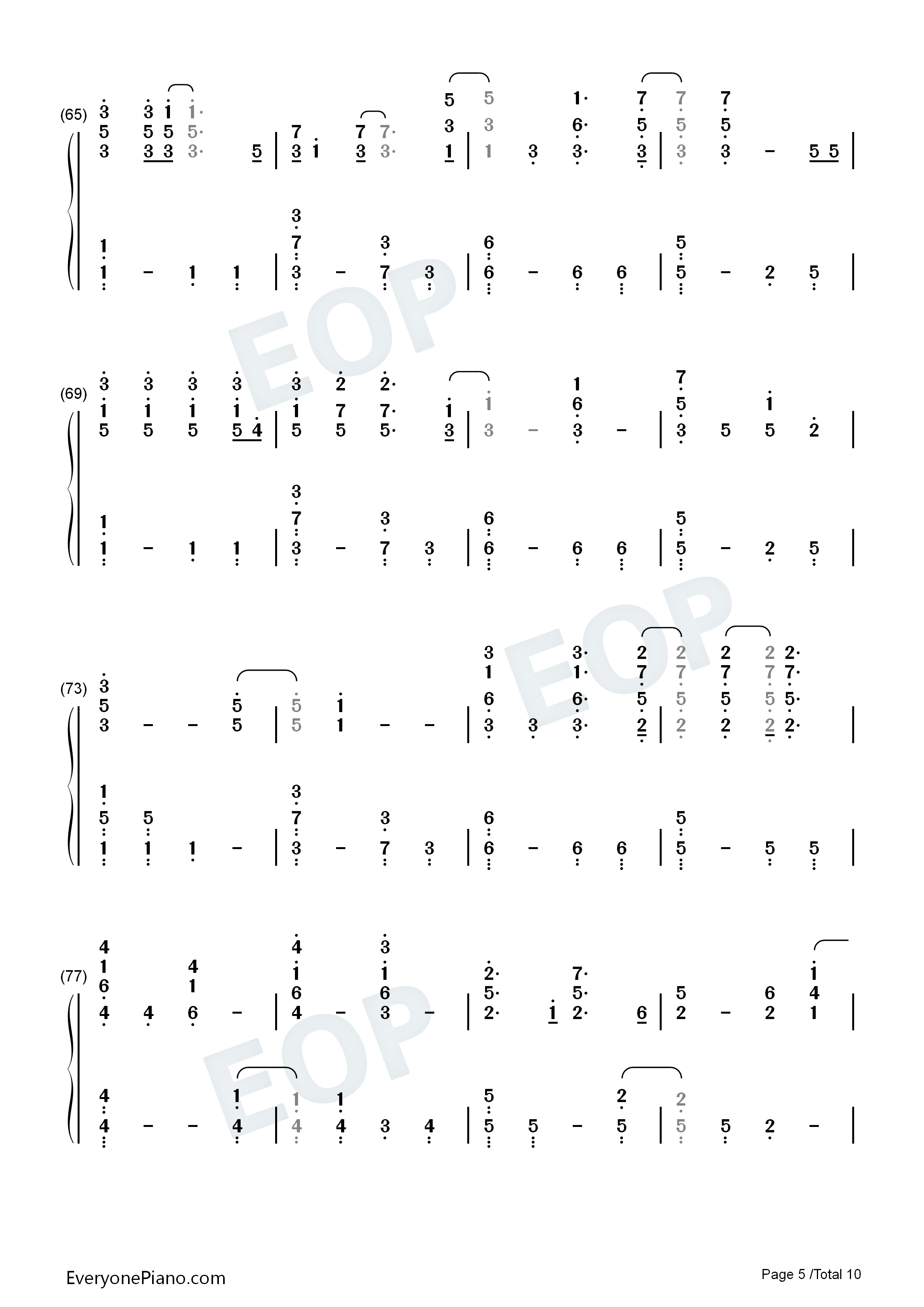 Fix_You钢琴简谱_Coldplay演唱