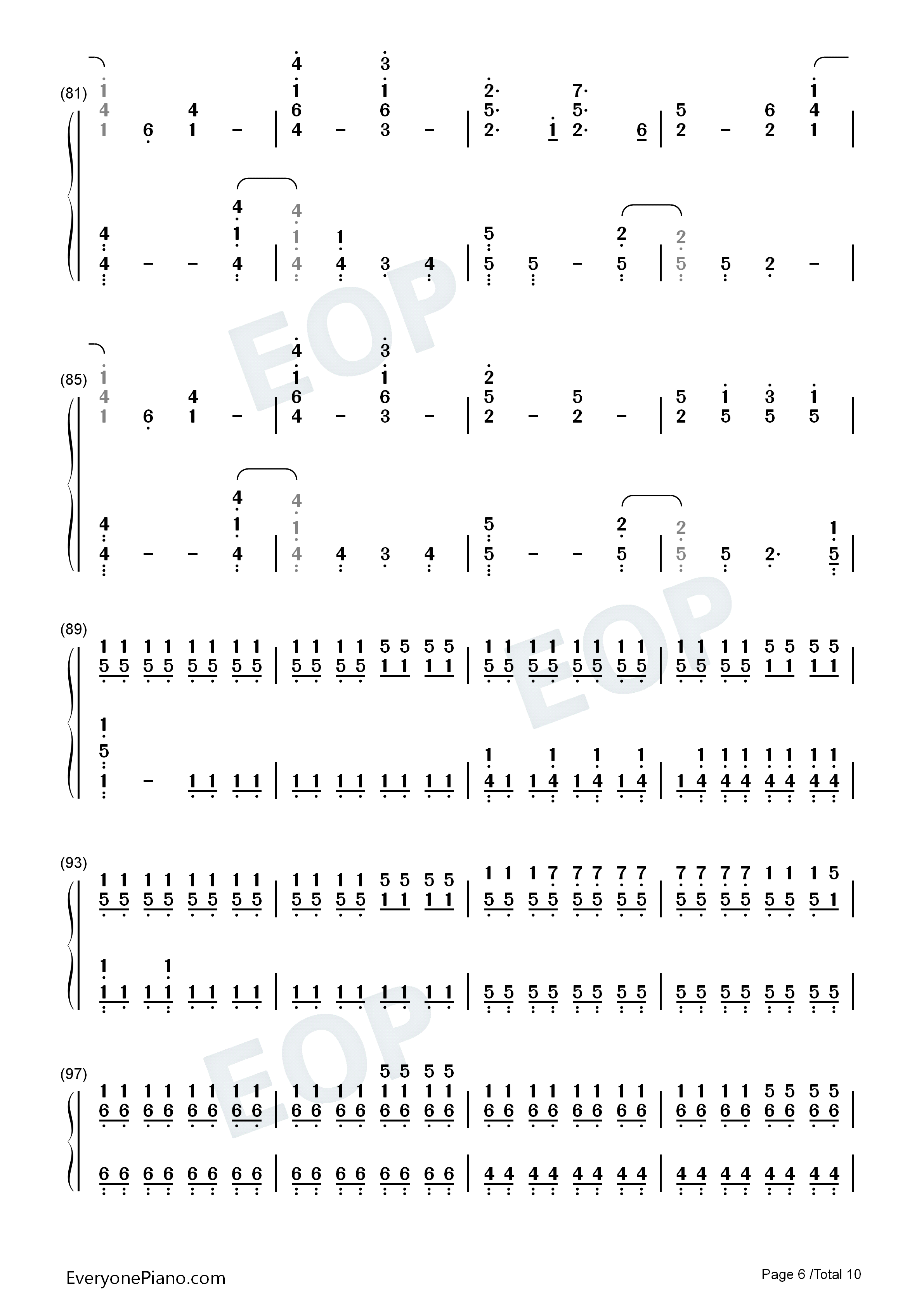 Fix_You钢琴简谱_Coldplay演唱
