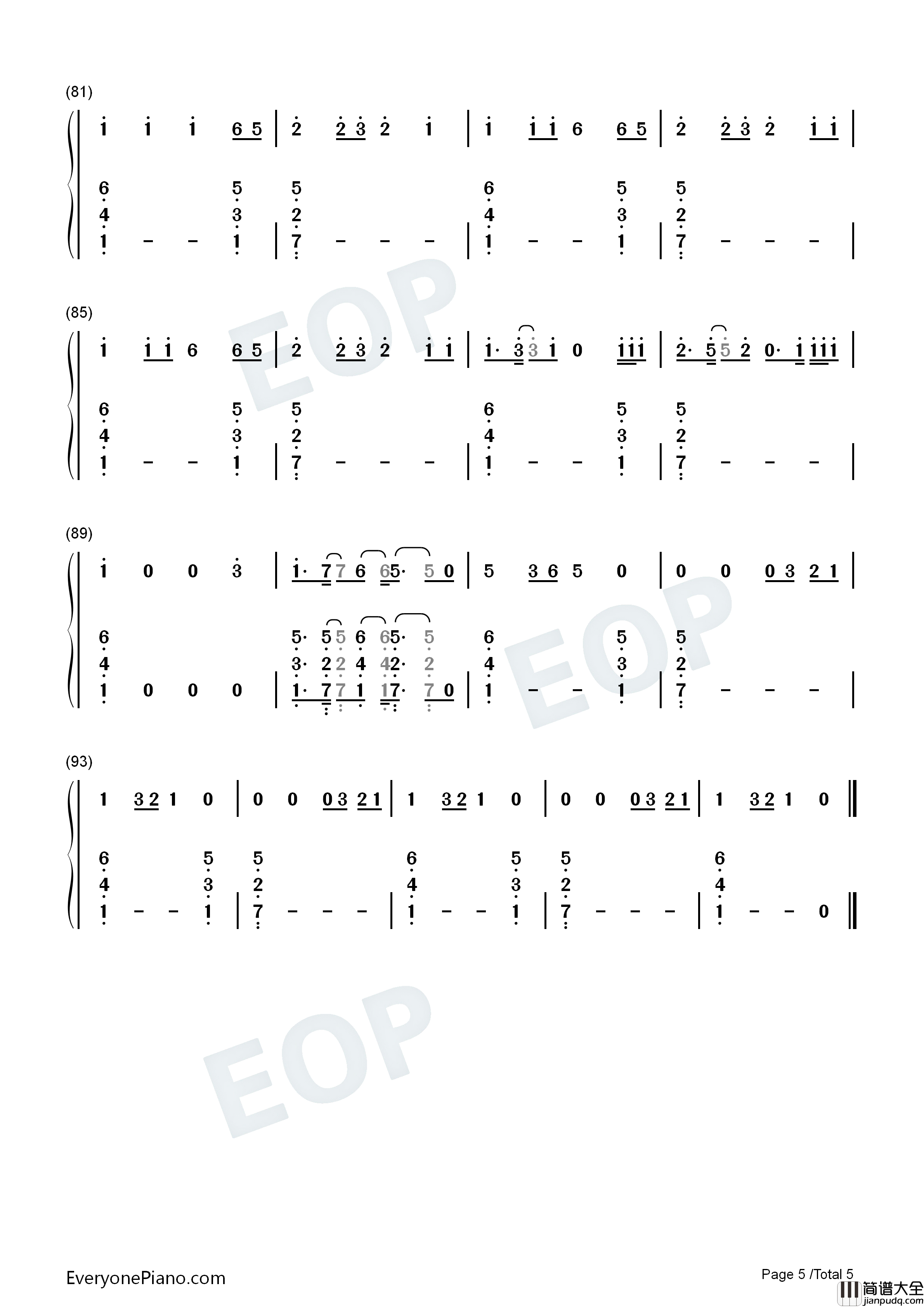 Best_Song_Ever钢琴简谱_One_Direction演唱