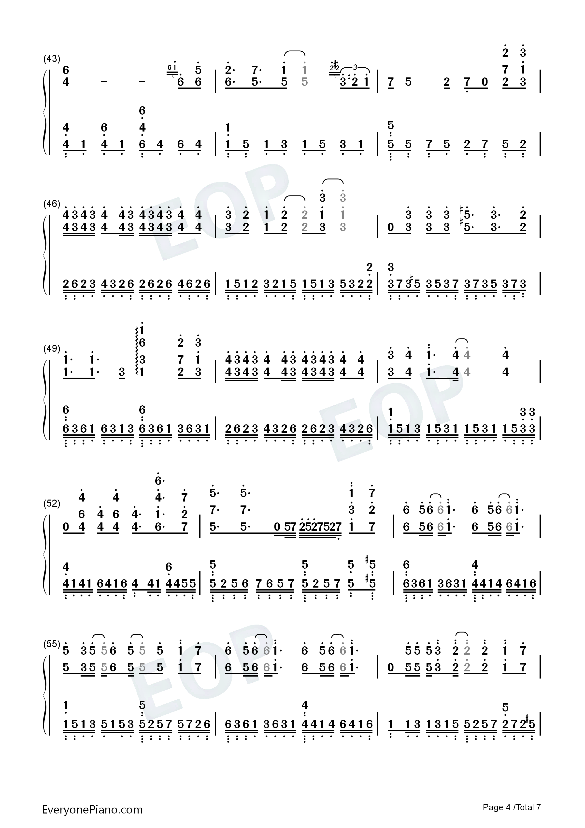 够爱钢琴简谱_东城卫__D.C.W演唱
