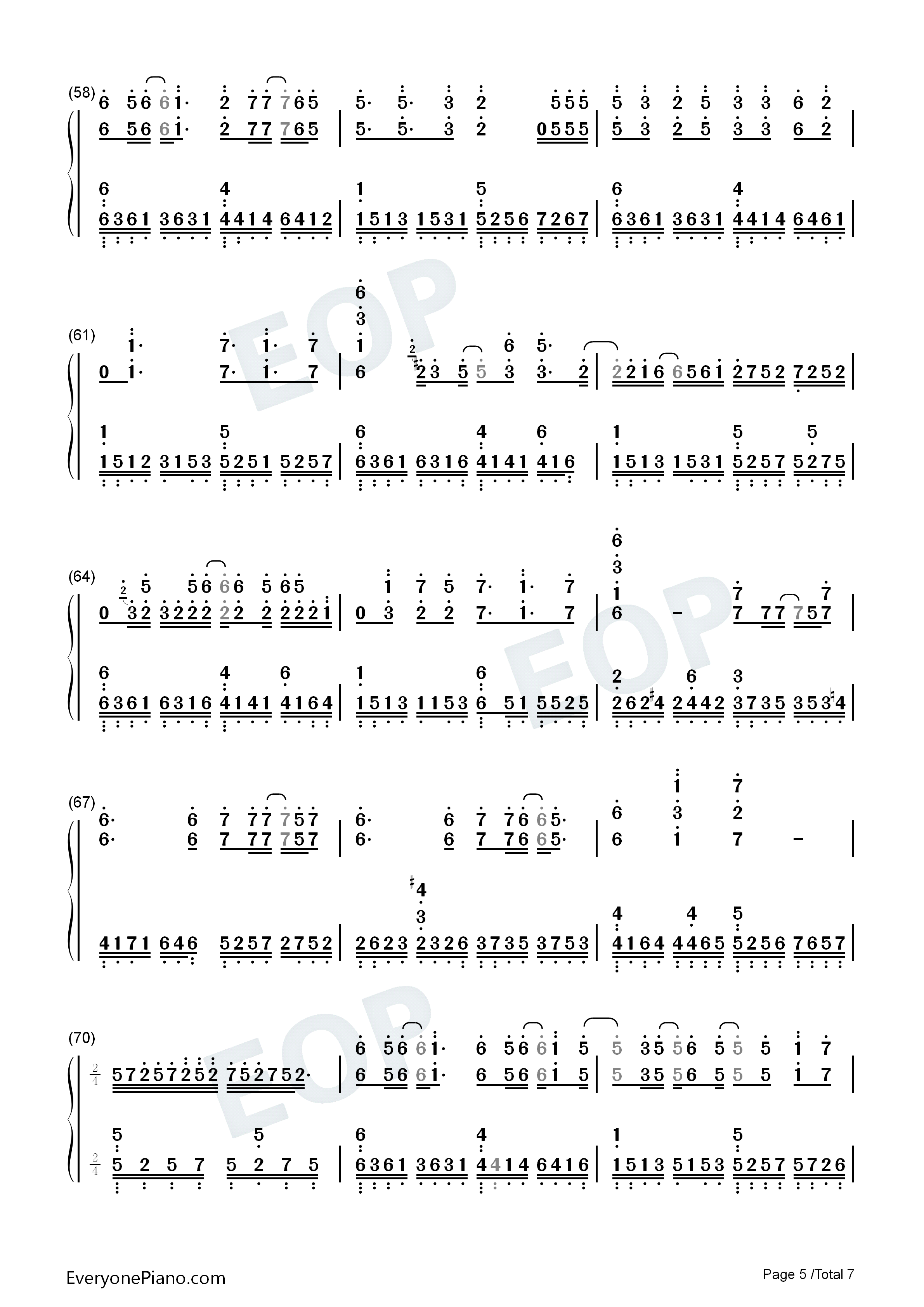 够爱钢琴简谱_东城卫__D.C.W演唱