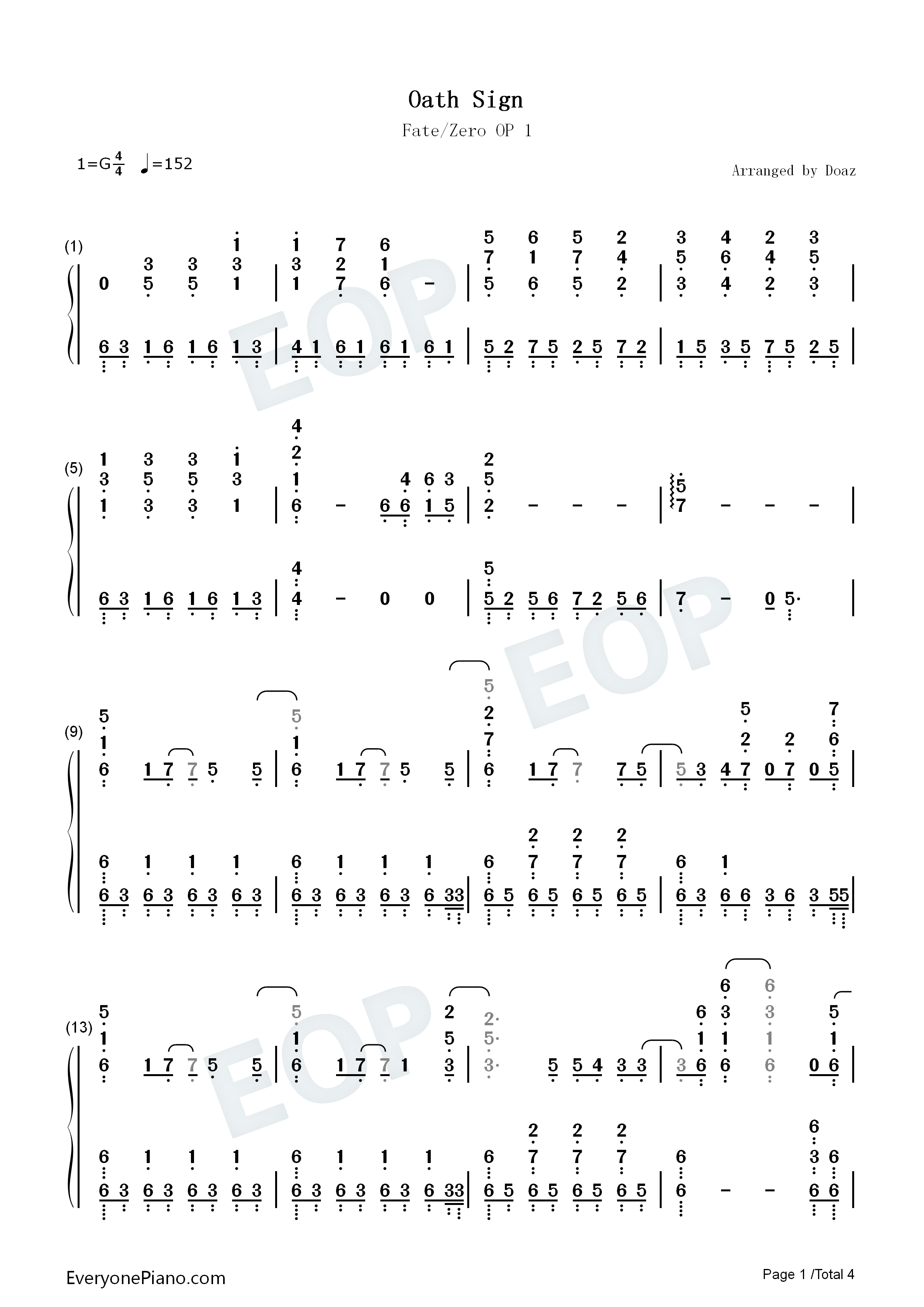 oath_sign钢琴简谱_LiSA演唱