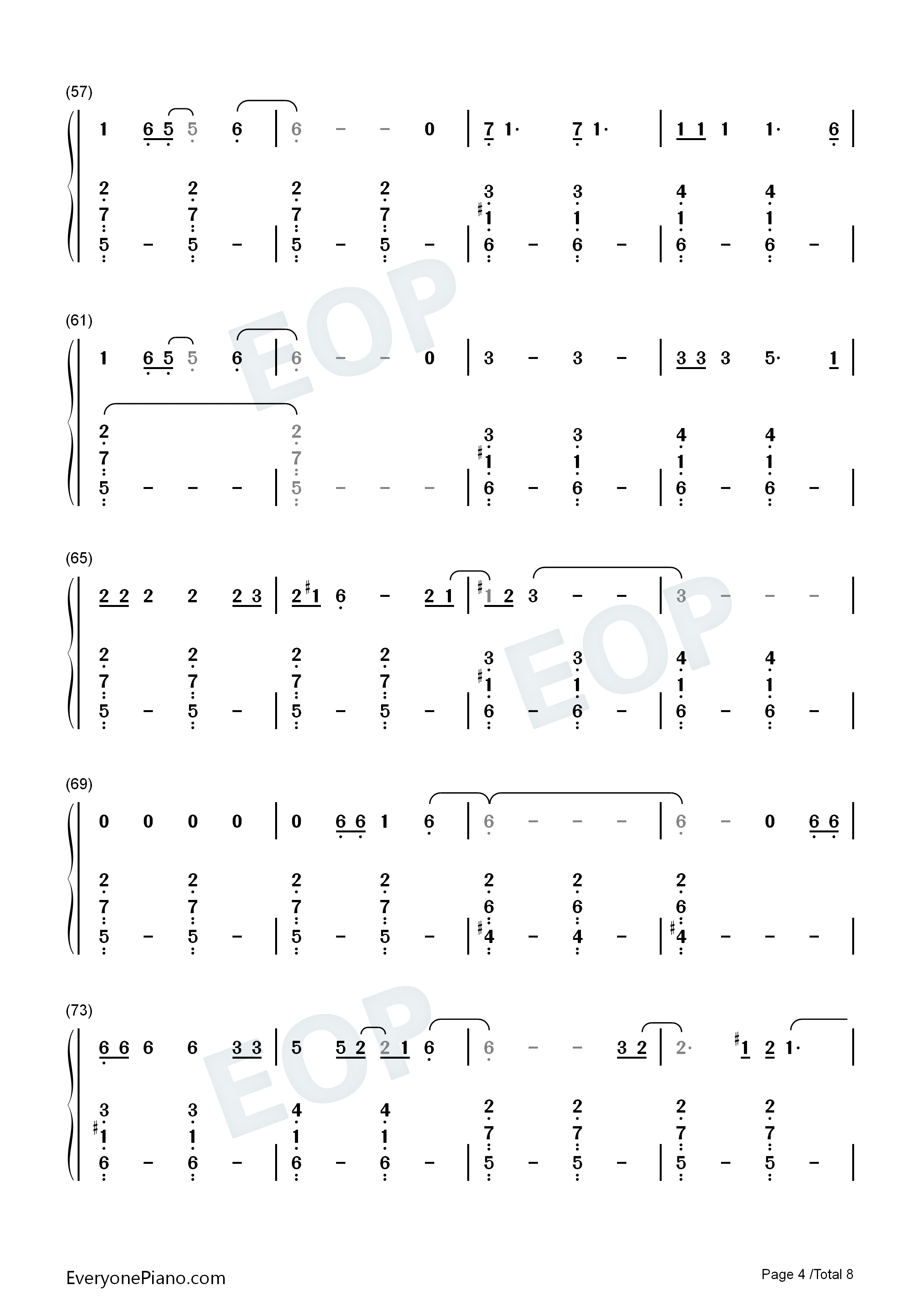 Empire钢琴简谱_Shakira演唱