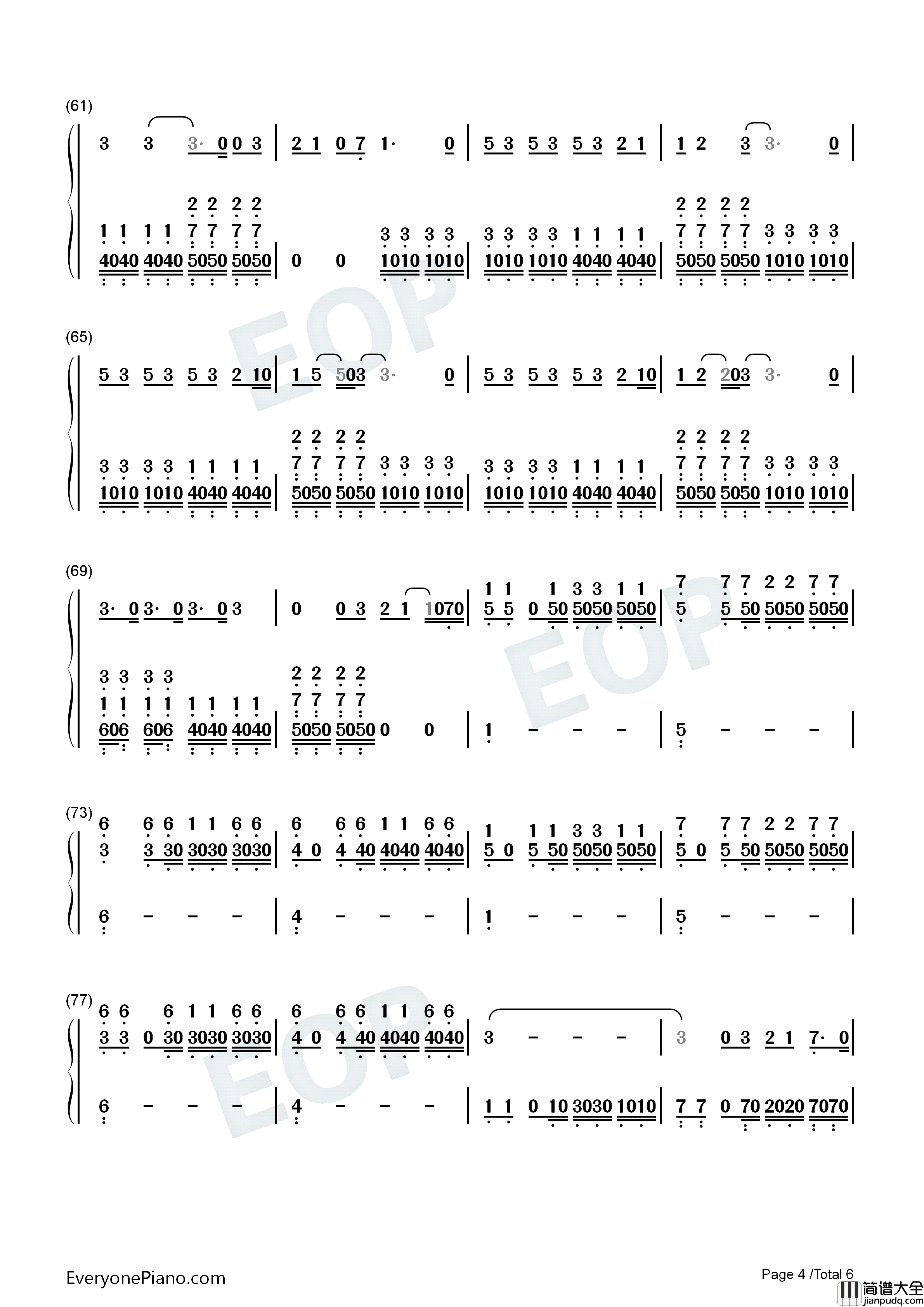 Live_While_We're_Young钢琴简谱_One_Direction演唱