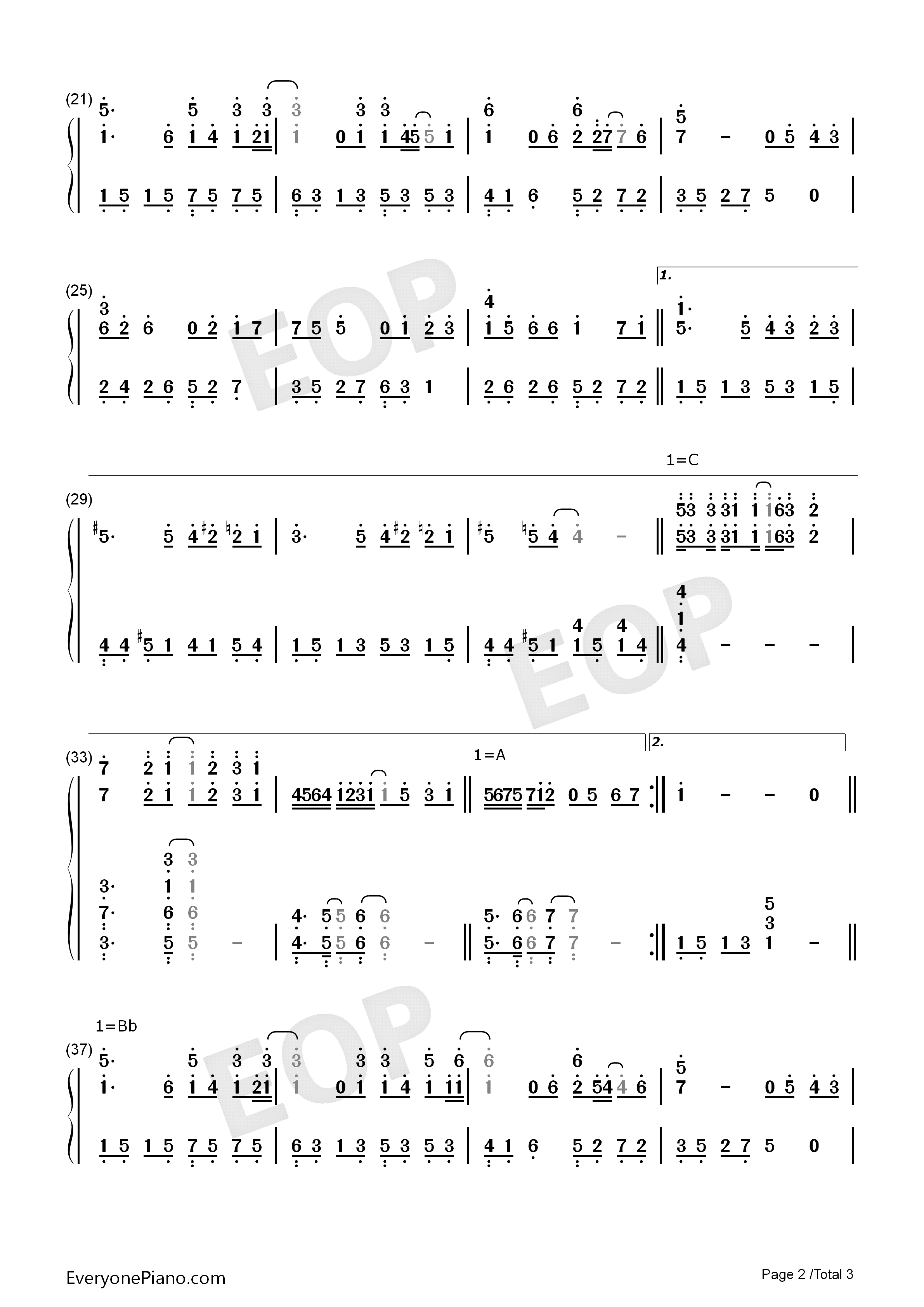 爱不单行钢琴简谱_罗志祥演唱