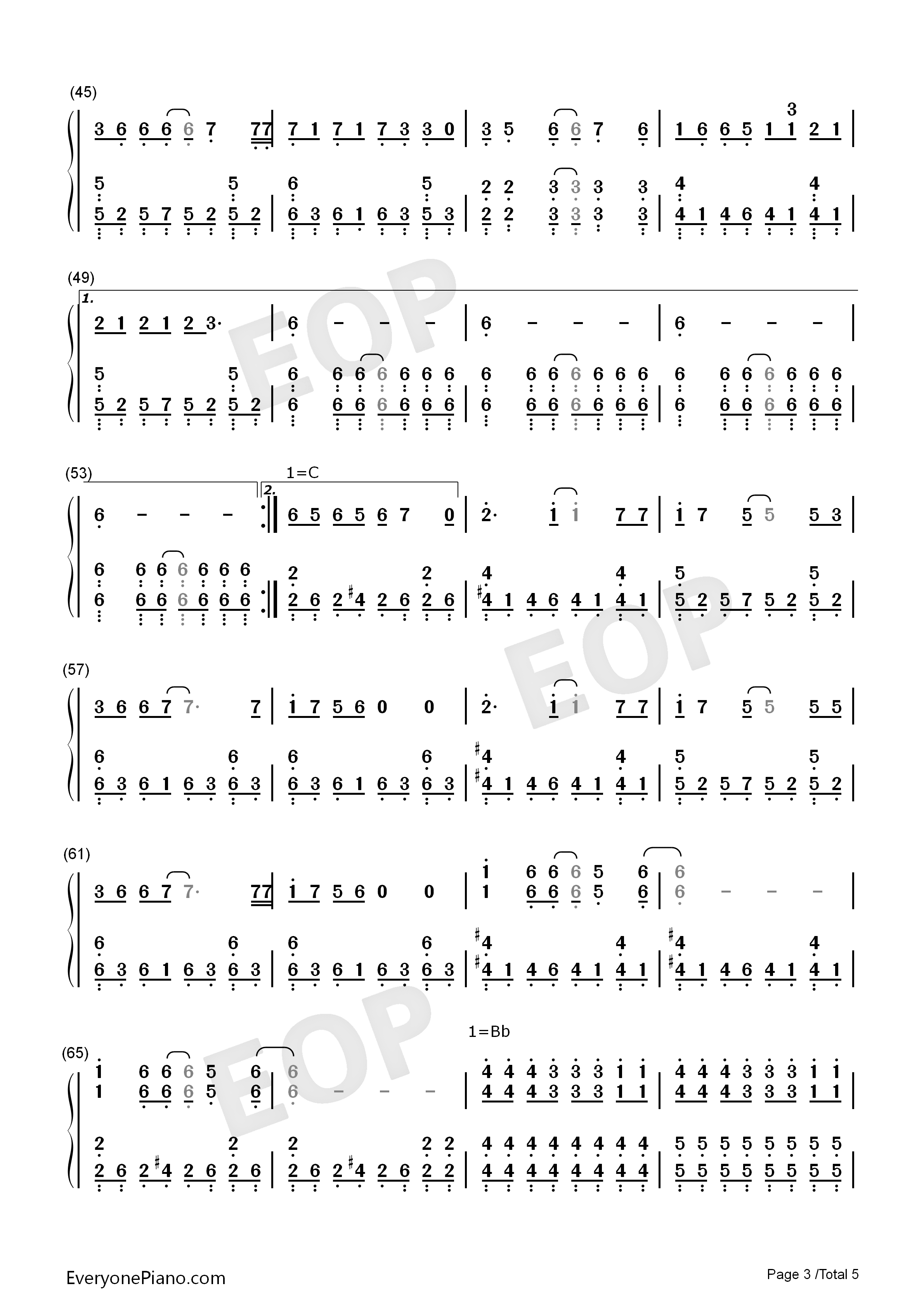 Again钢琴简谱_YUI演唱