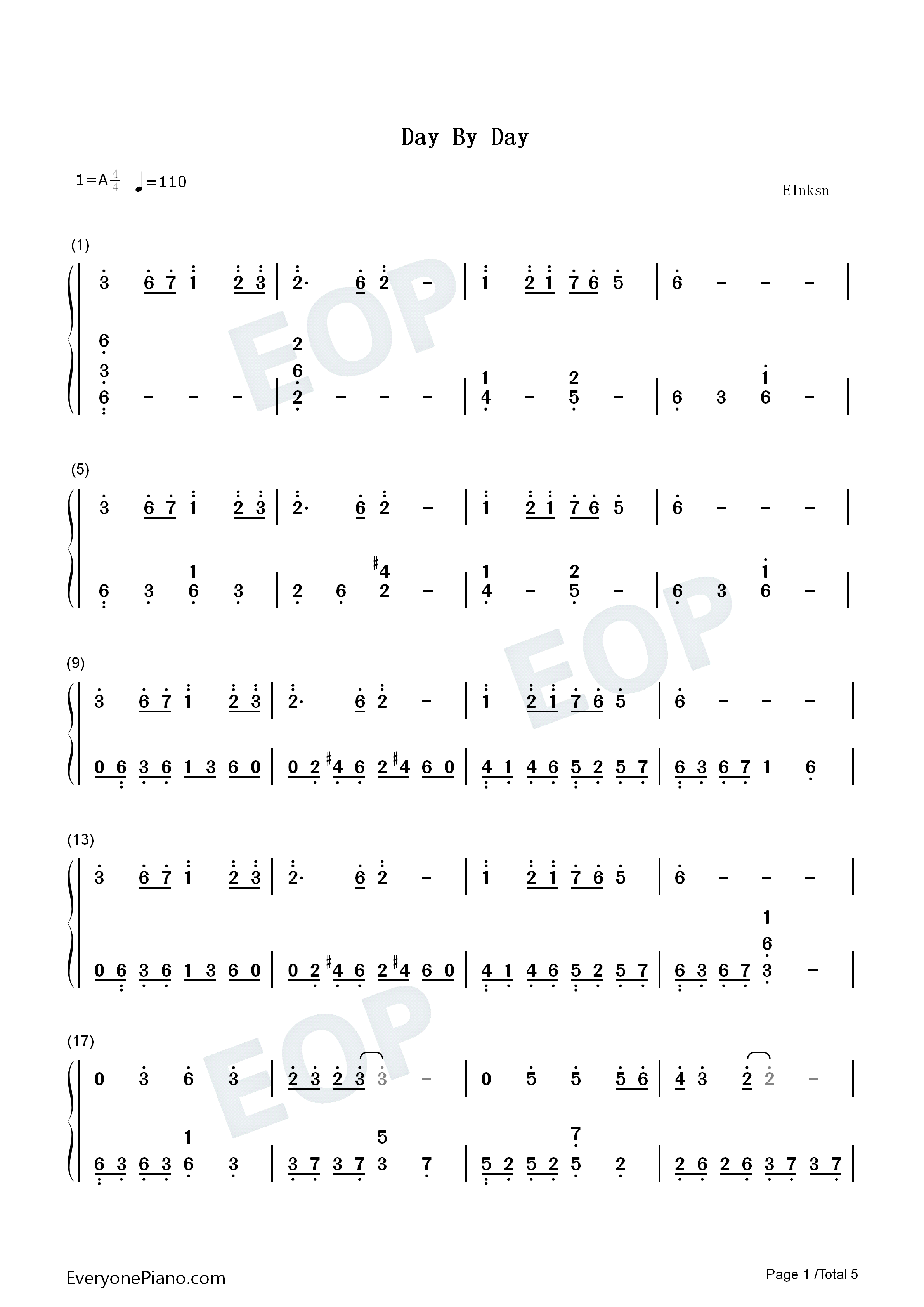 DAY BY DAY钢琴简谱_T_ara演唱