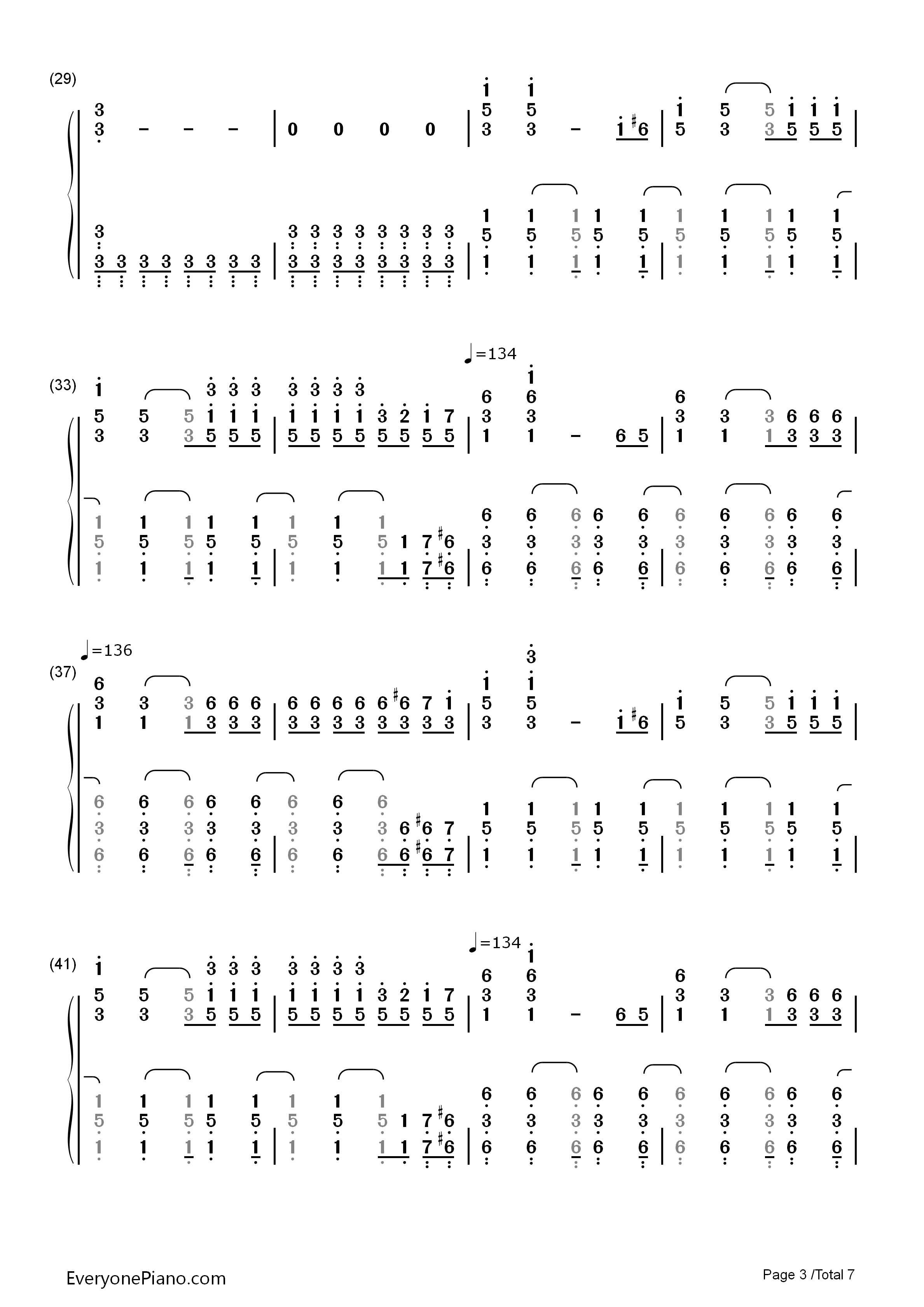 One_Way_Or_Another_(Teenage_Kicks)钢琴简谱_One_Direction演唱