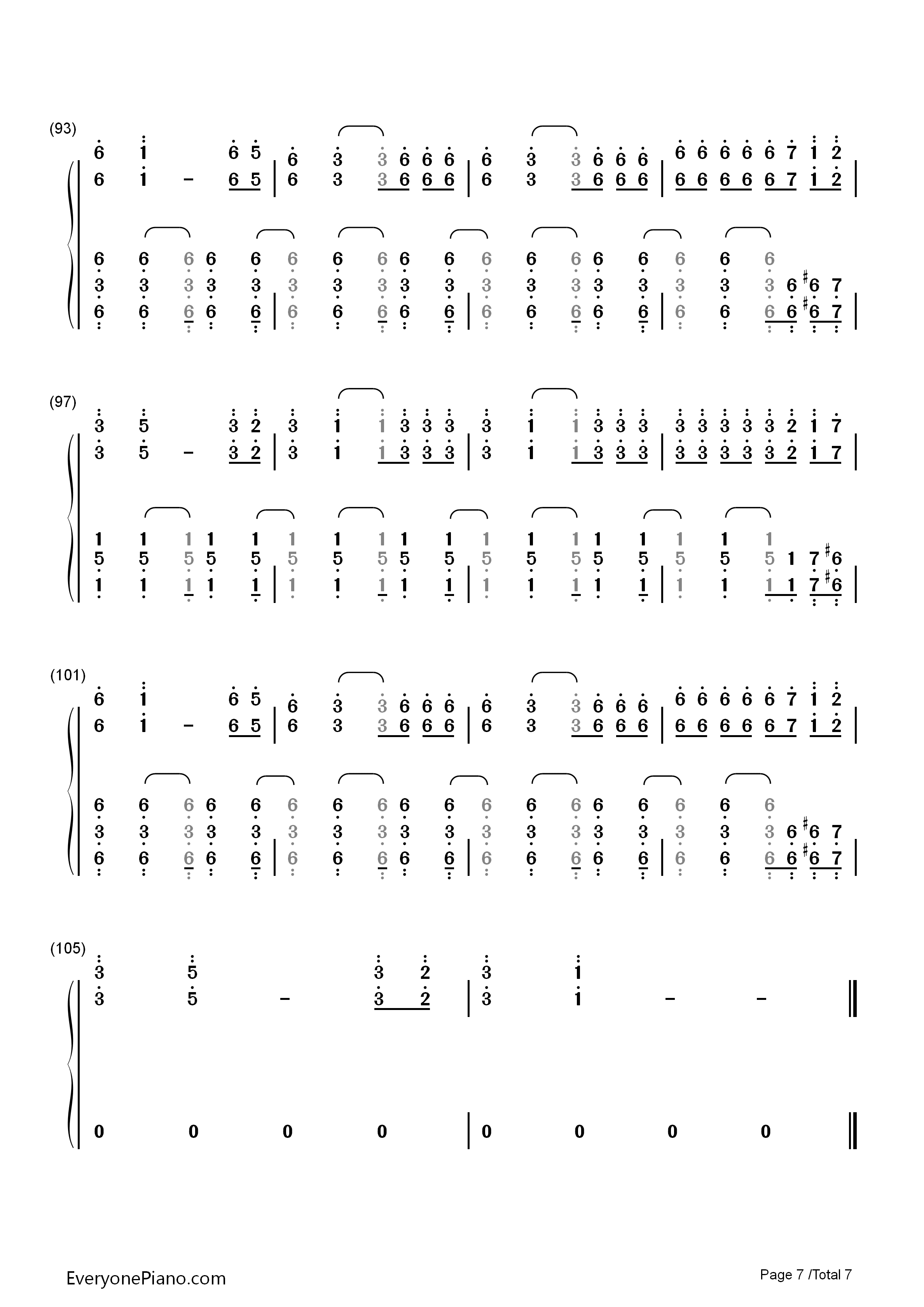 One_Way_Or_Another_(Teenage_Kicks)钢琴简谱_One_Direction演唱