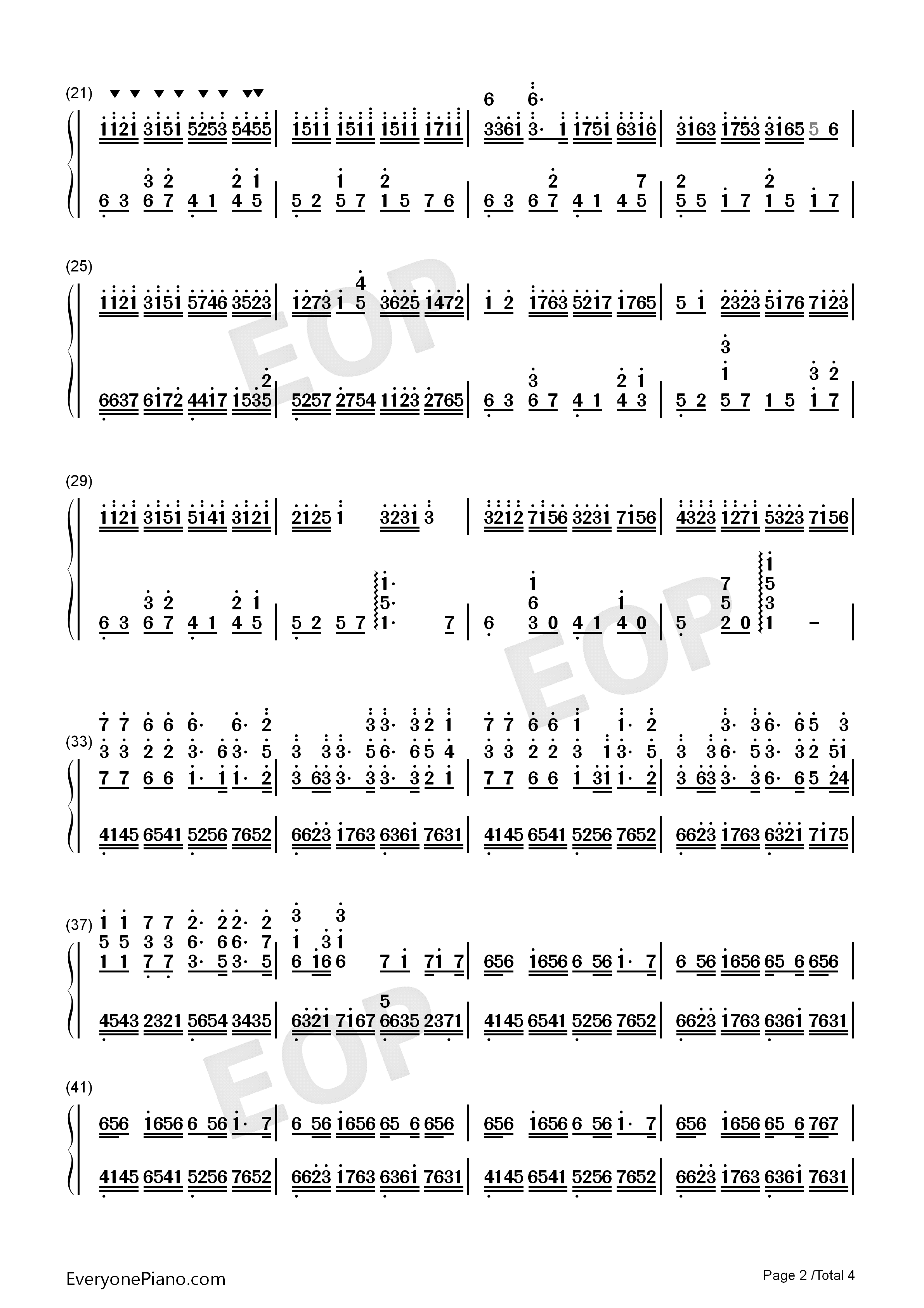 四叶草的幻想钢琴简谱_埋葬__Y..J演唱