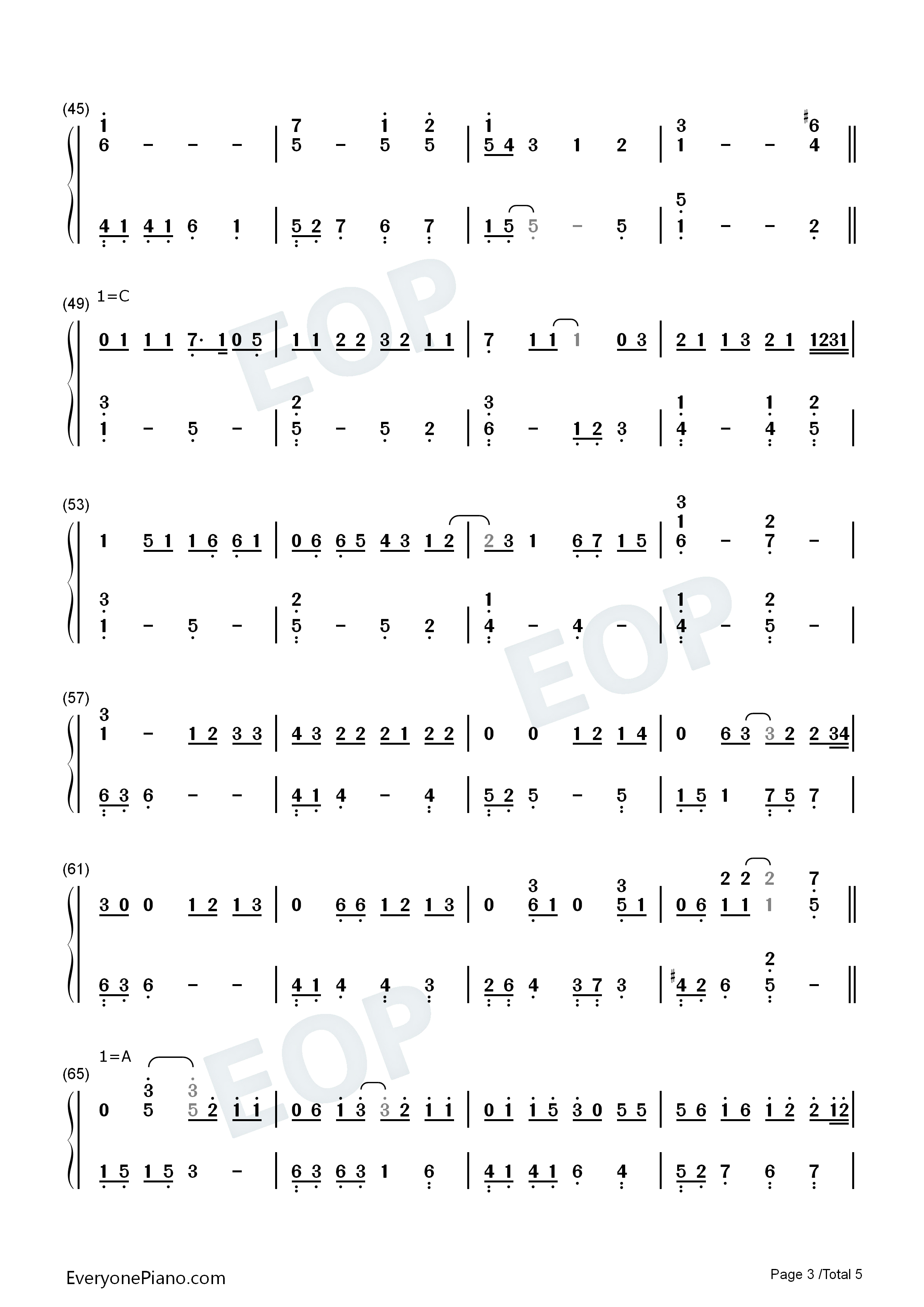 Eternally钢琴简谱_宇多田光__宇多田ヒカル演唱