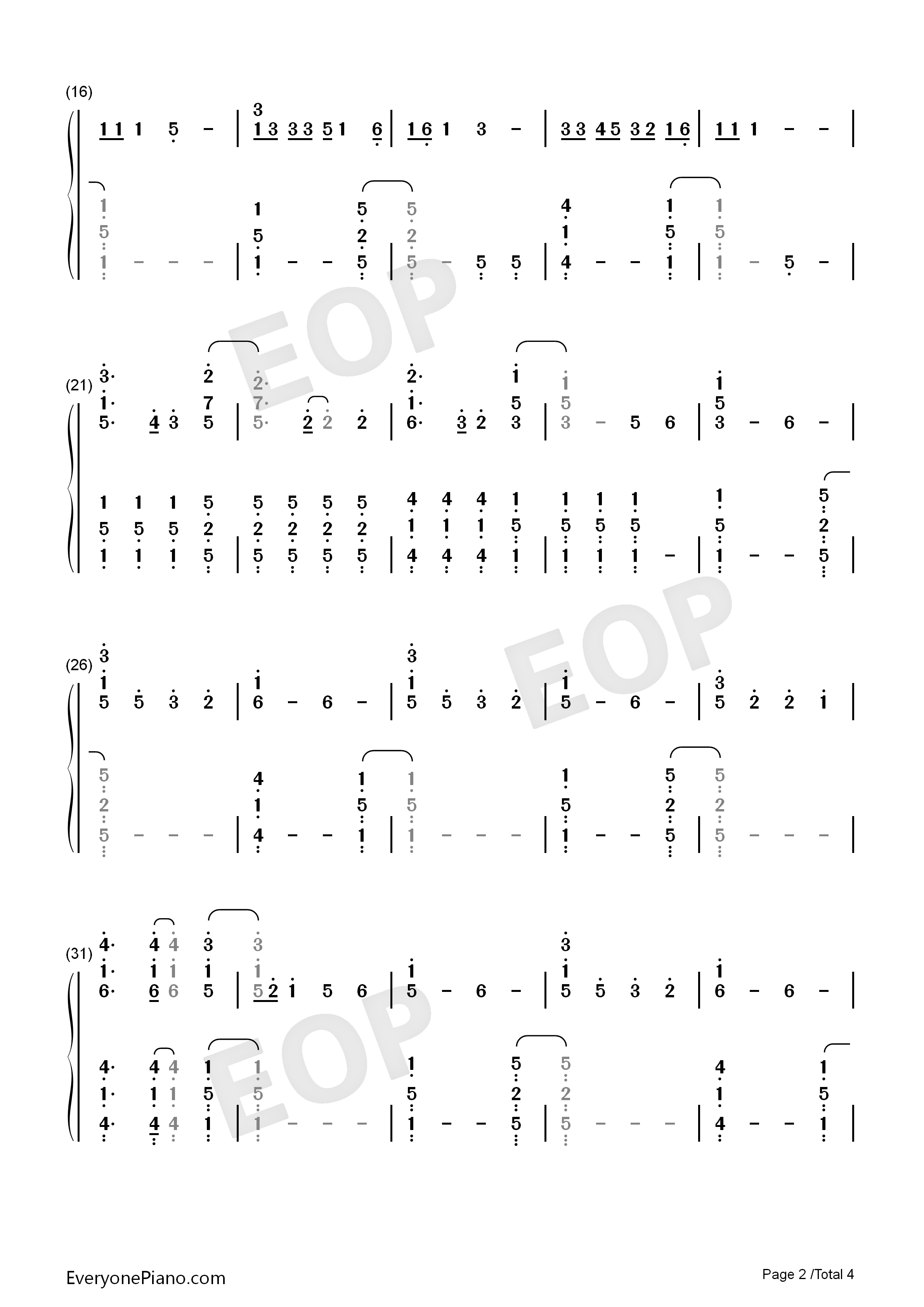 Popular_Song钢琴简谱_Mika_&_Ariana_Grande演唱