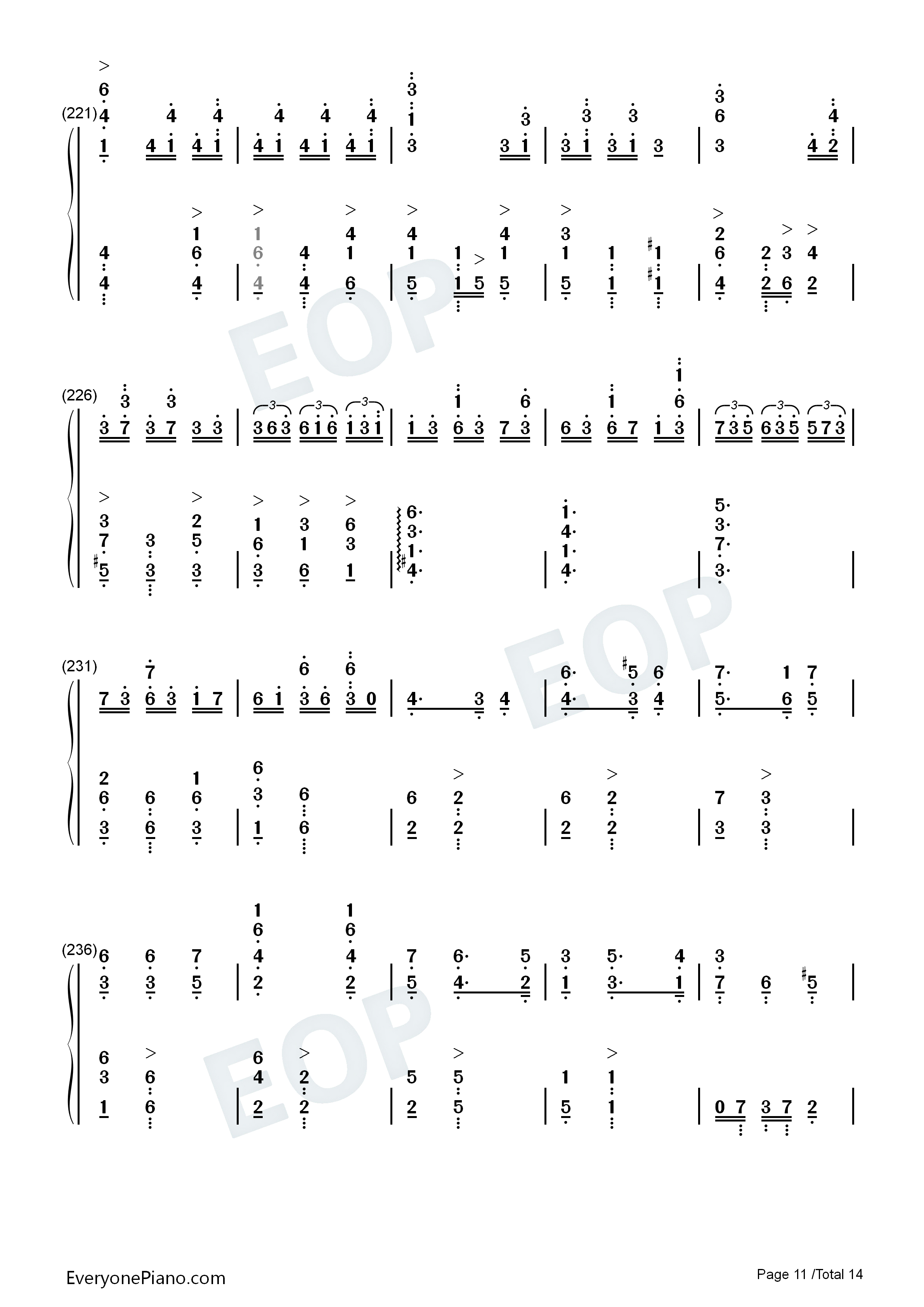 满天钢琴简谱_Kalafina演唱