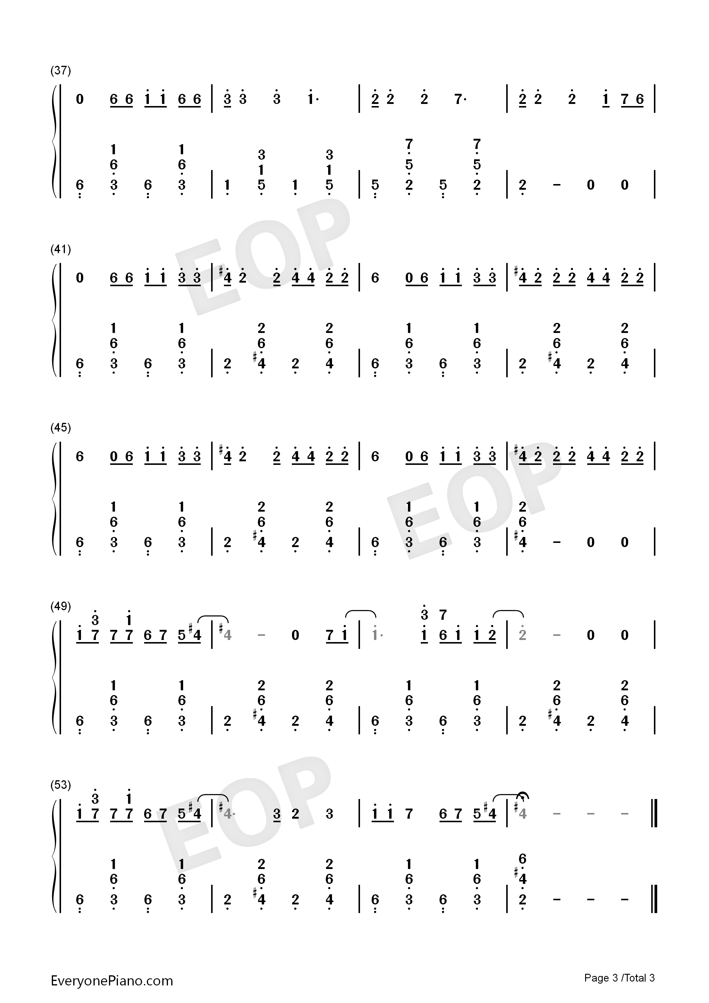 Mad_World－电影_死亡幻觉_主题曲钢琴简谱_Tears_For_Fears演唱