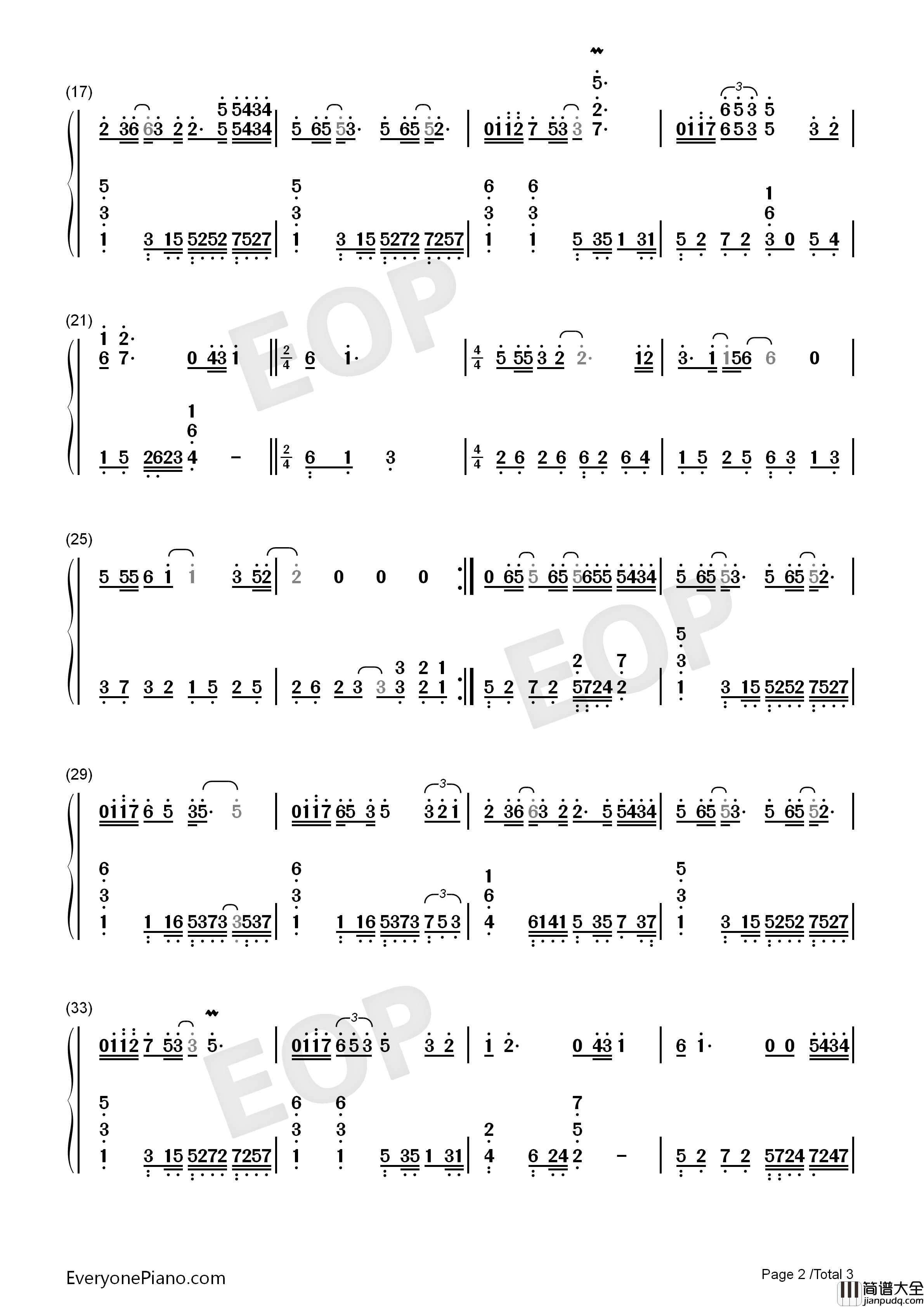 开始懂了钢琴简谱_孙燕姿演唱