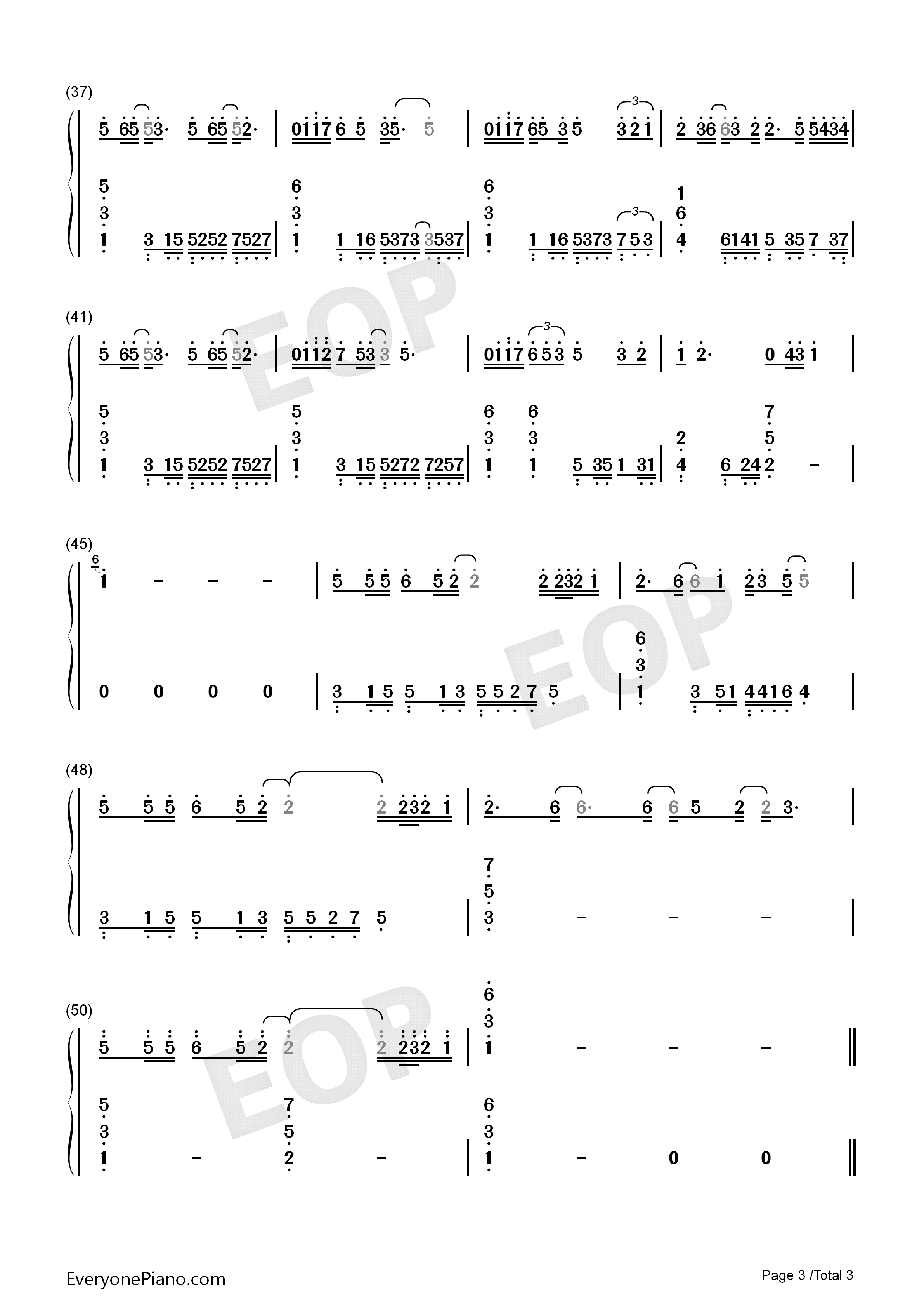 开始懂了钢琴简谱_孙燕姿演唱