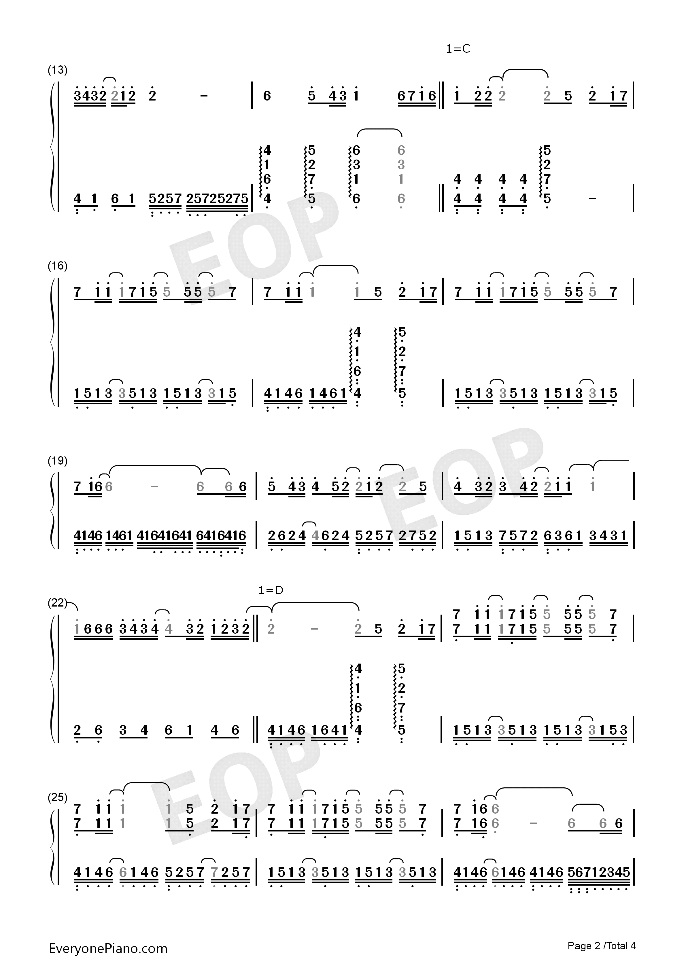 命运线钢琴简谱_Super_Junior_M演唱