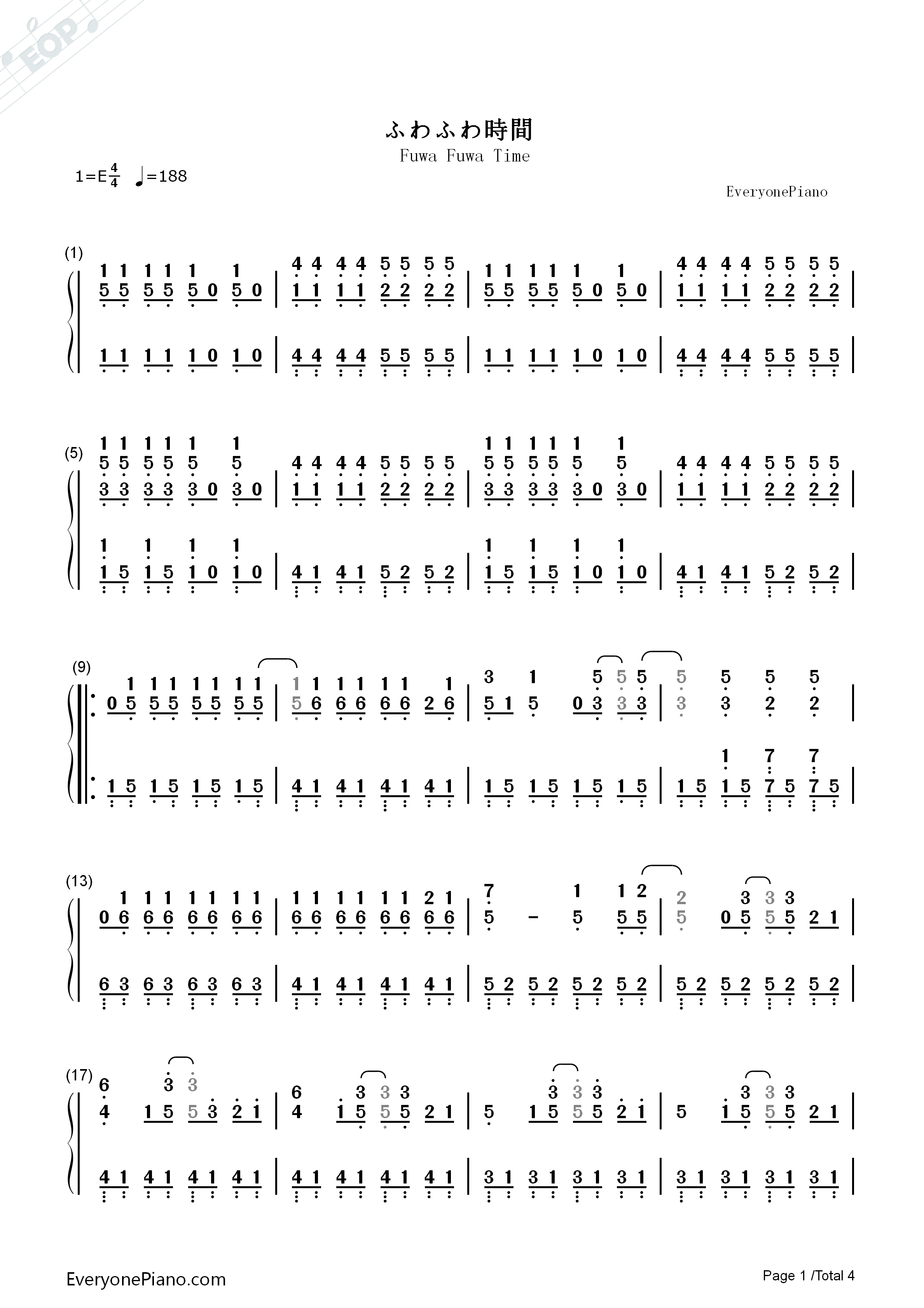 轻飘飘的时间钢琴简谱_放学后茶会演唱