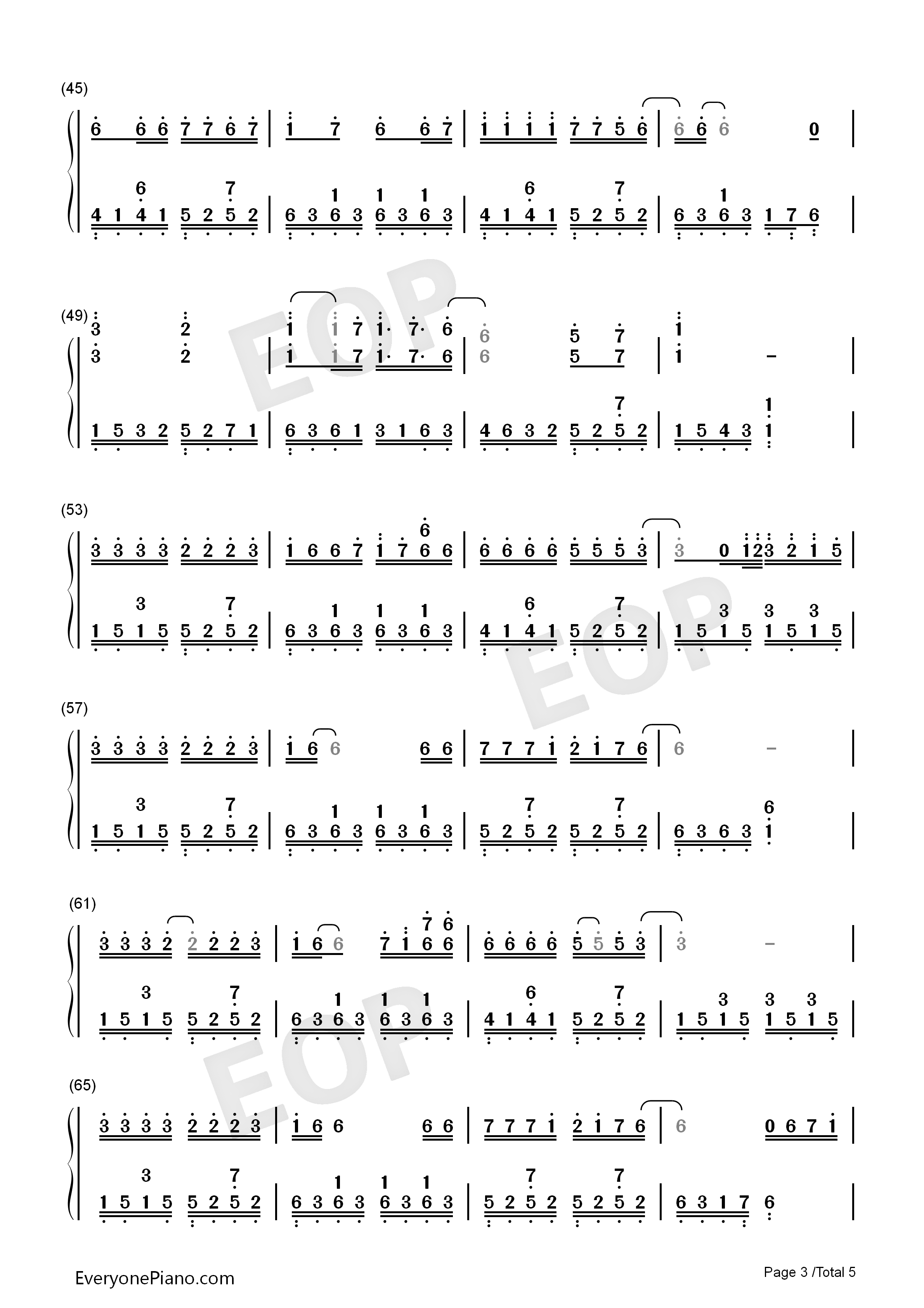 爱的故事上集钢琴简谱_孙耀威演唱