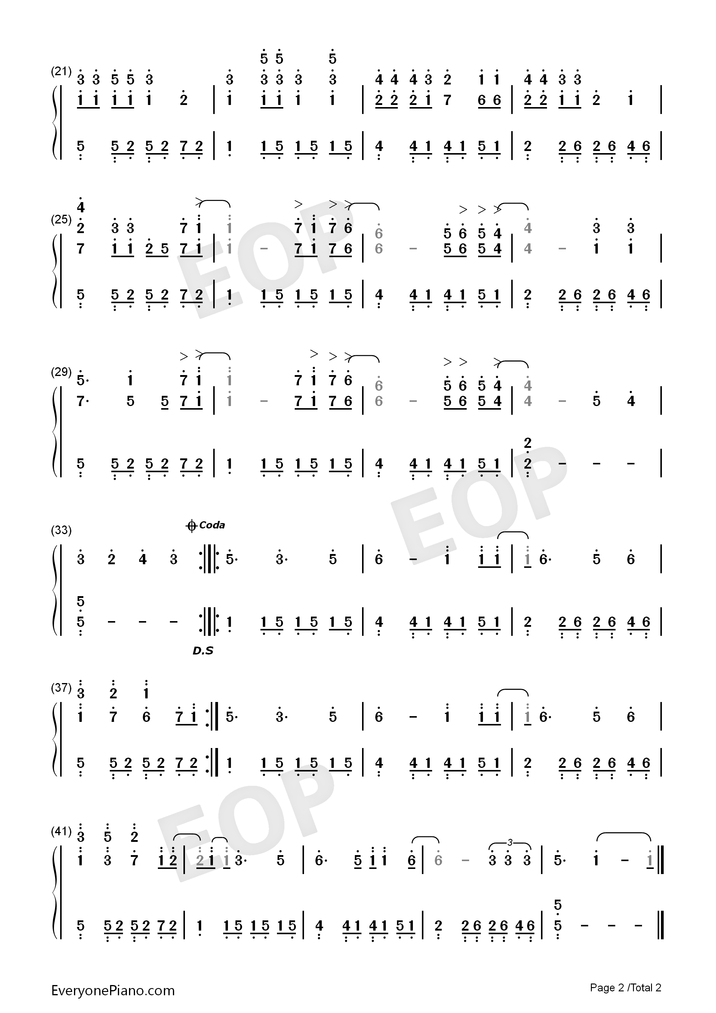 Somewhere_In_Brooklyn_钢琴简谱_Bruno_Mars演唱