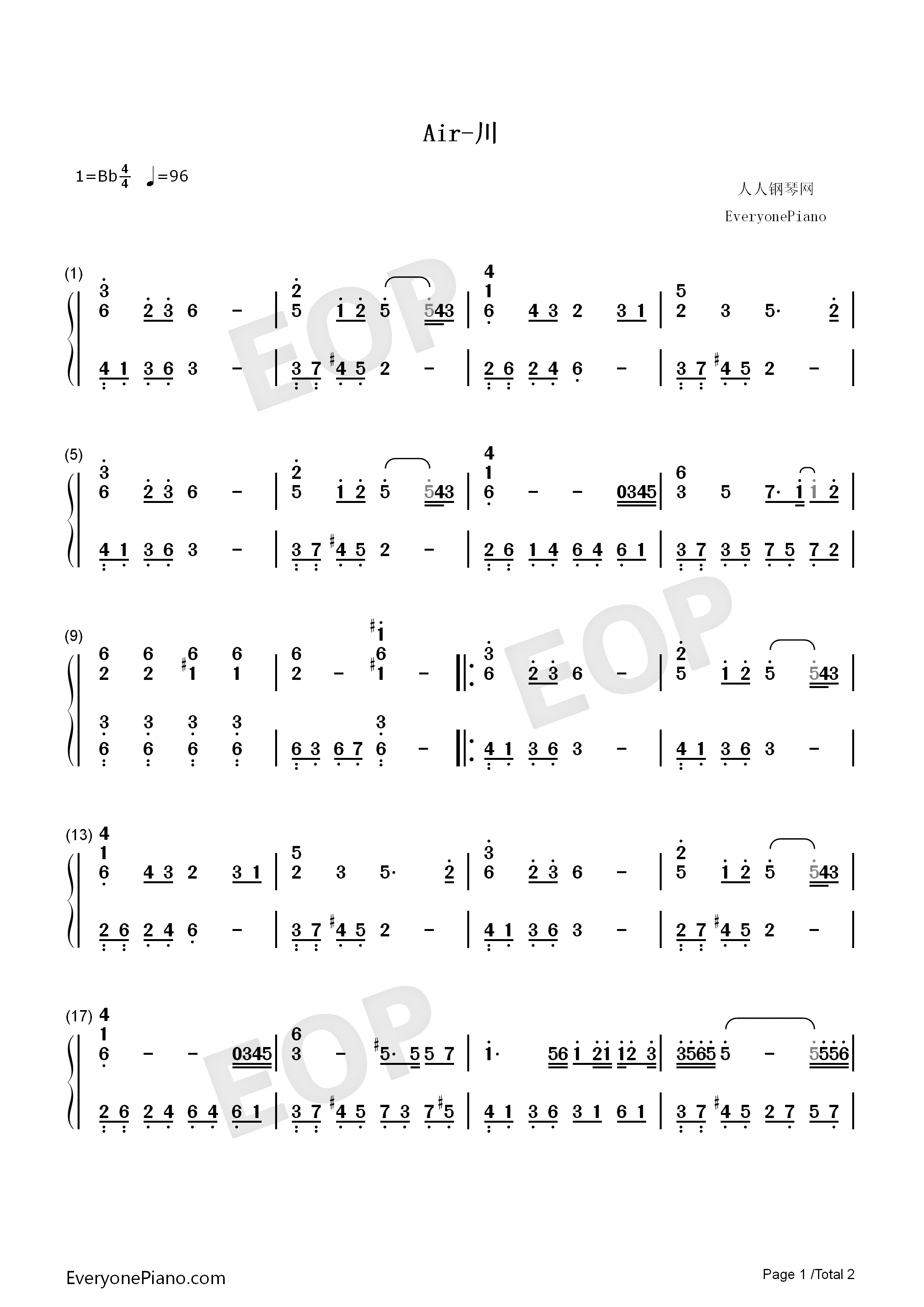 AIR钢琴简谱_折戸伸治演唱