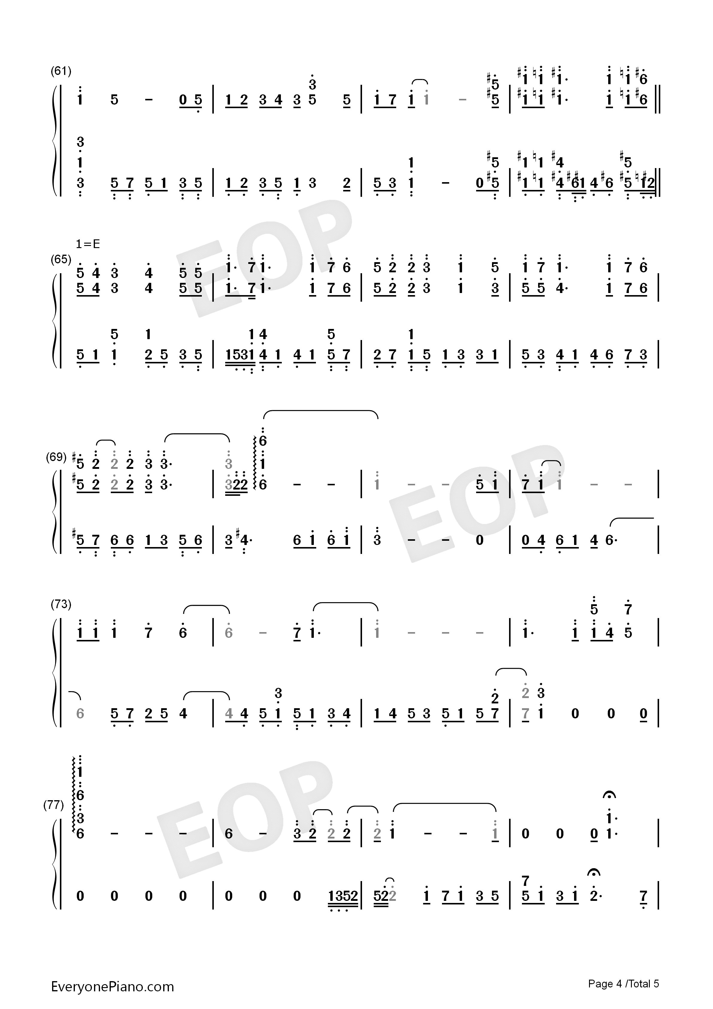 幸福不灭钢琴简谱_罗志祥演唱