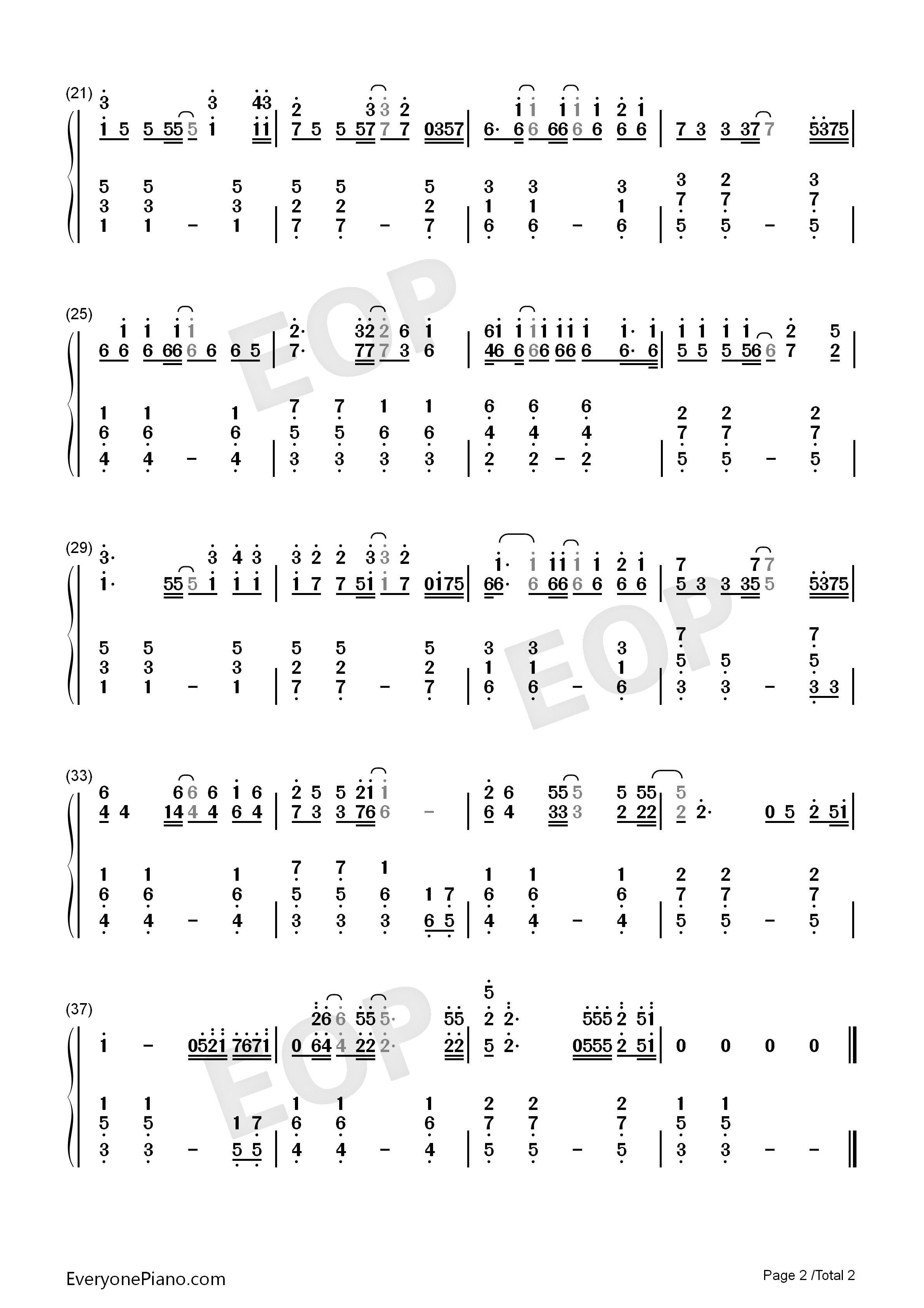 狮子座_钢琴简谱_曾轶可演唱
