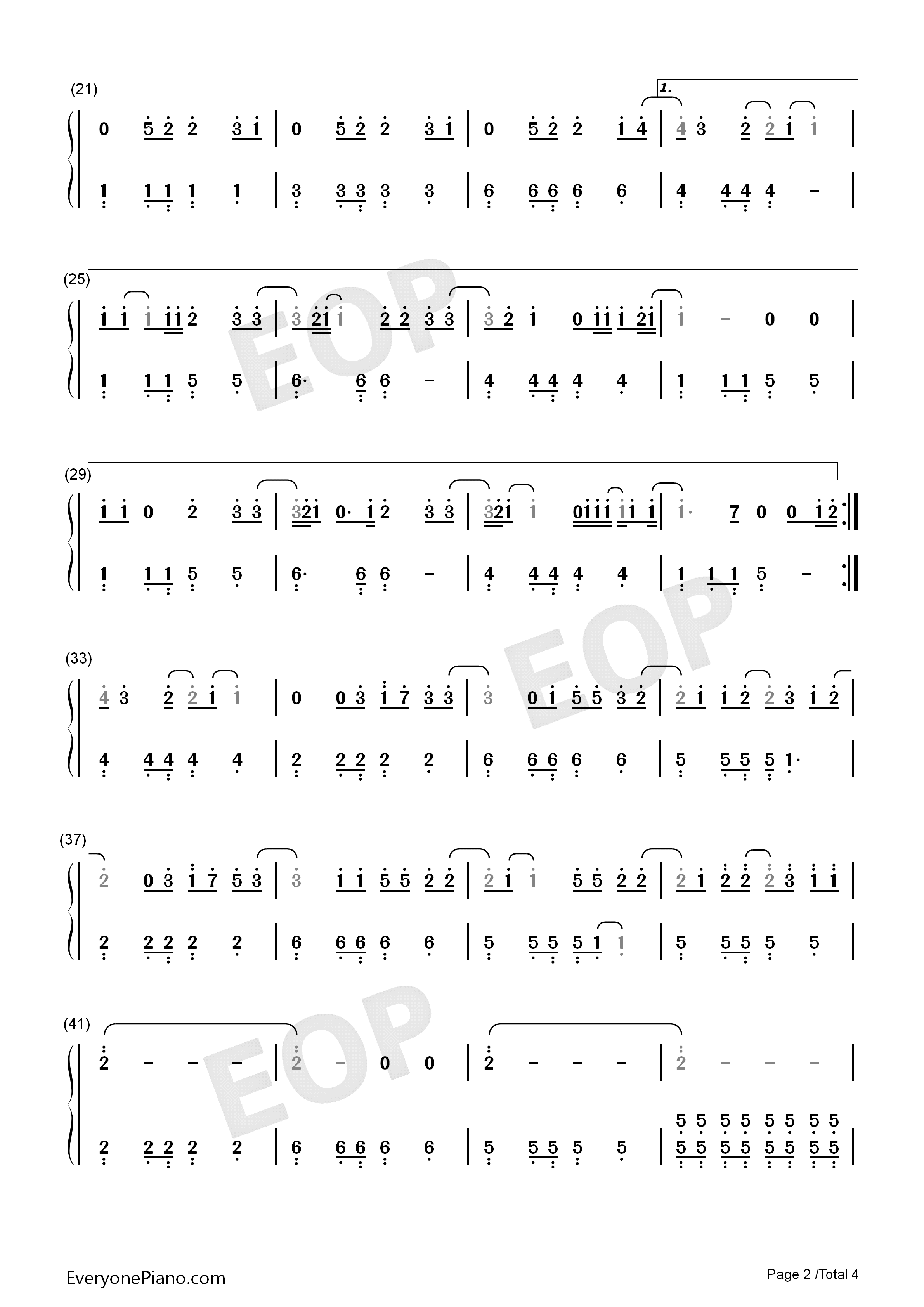 Never_Say_Never钢琴简谱_The_Fray演唱