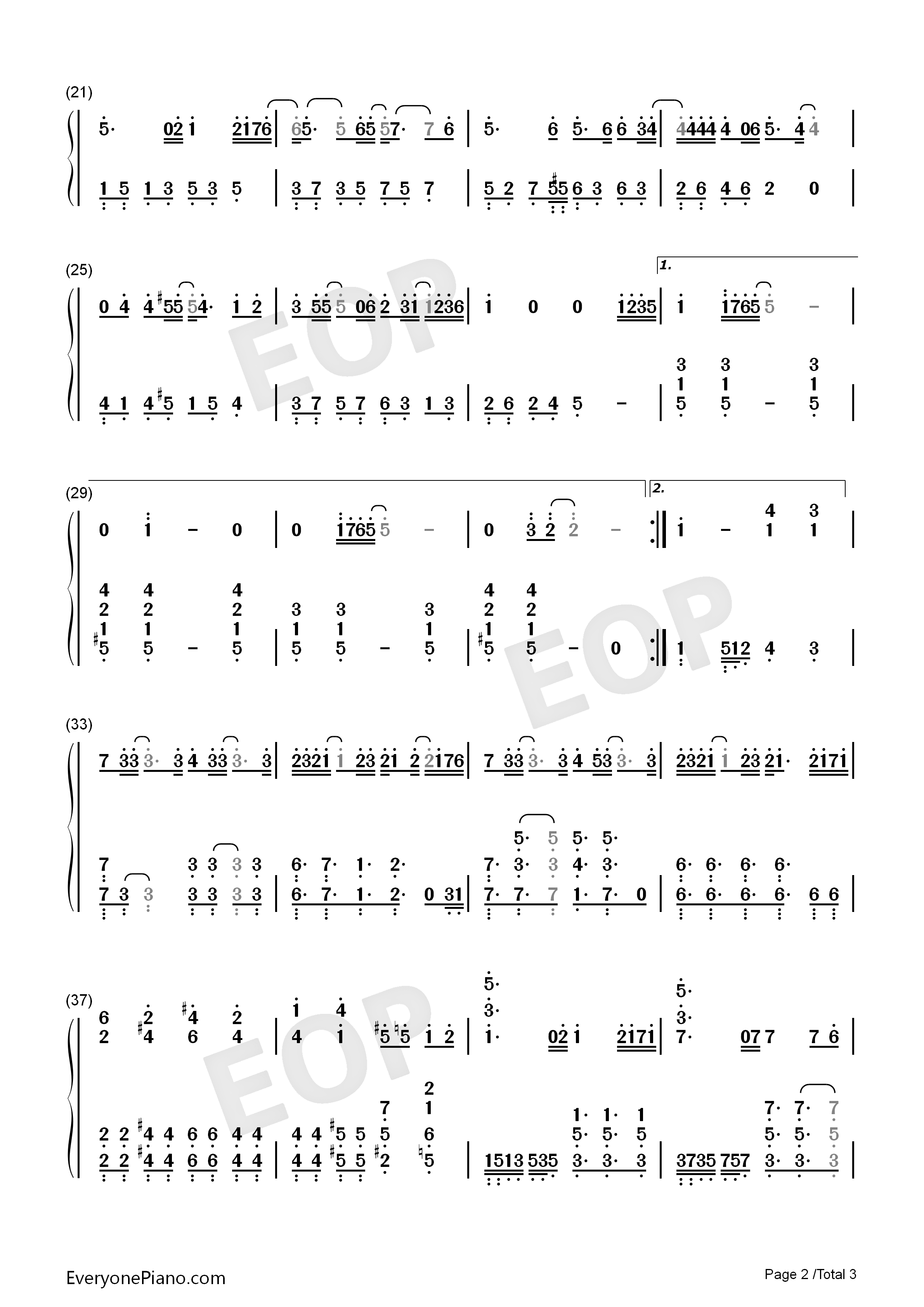 我不难过钢琴简谱_孙燕姿演唱