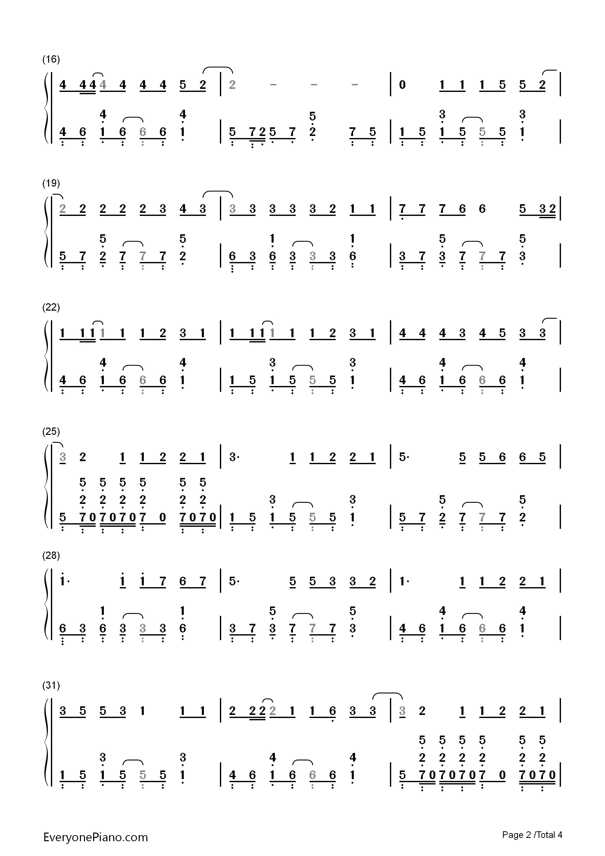 有何不可钢琴简谱_许嵩演唱