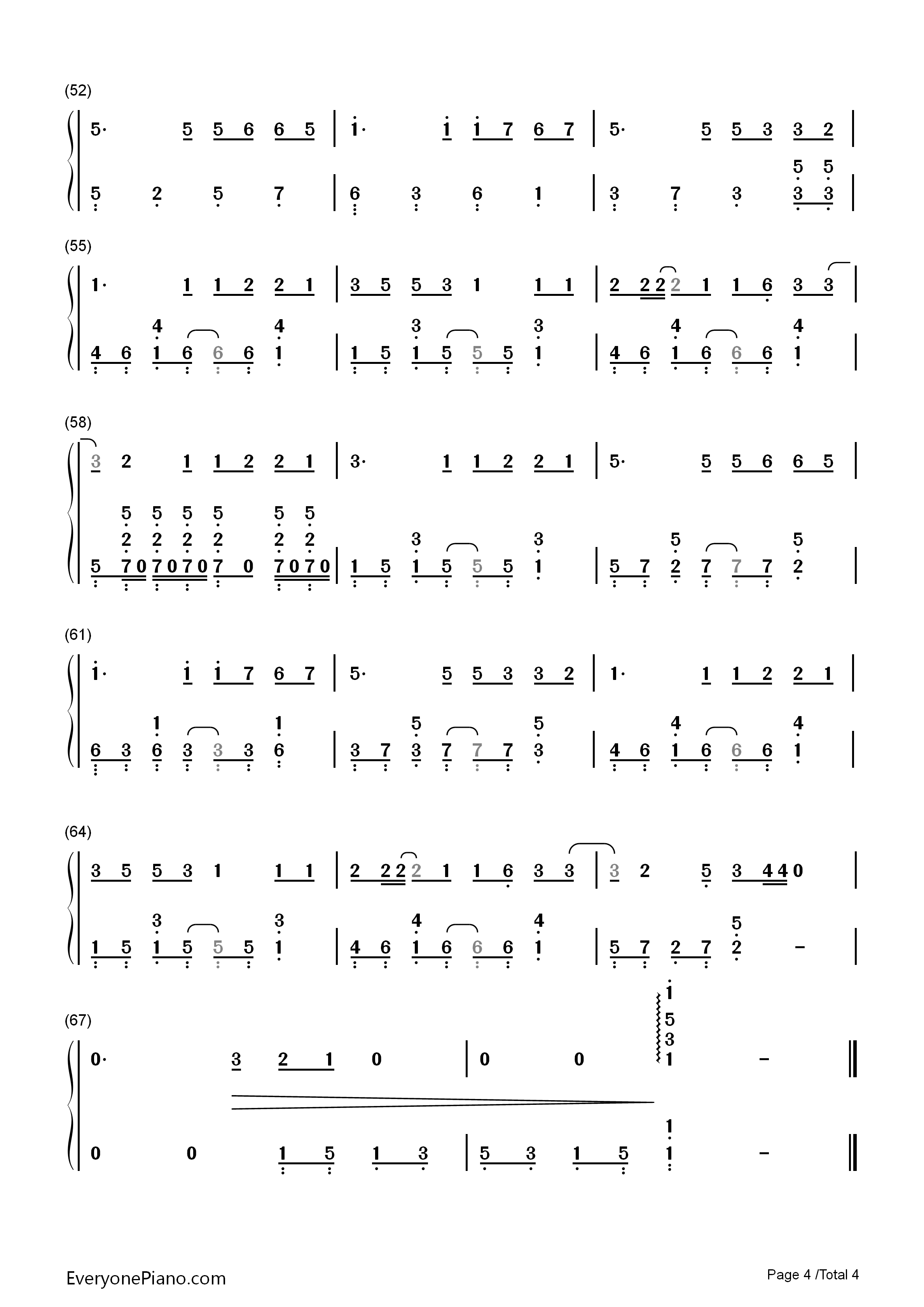 有何不可钢琴简谱_许嵩演唱