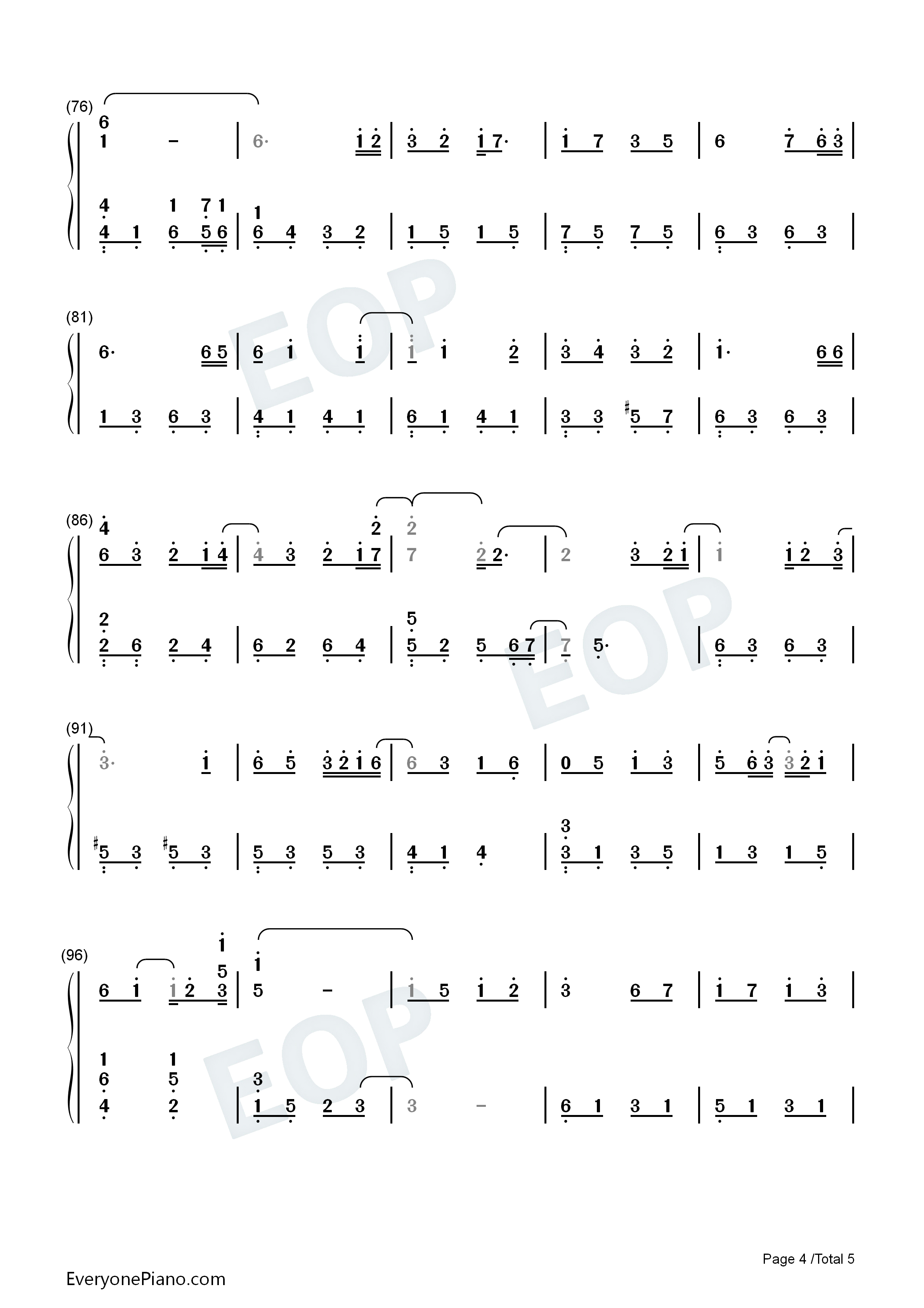 我只在乎你钢琴简谱_邓丽君演唱