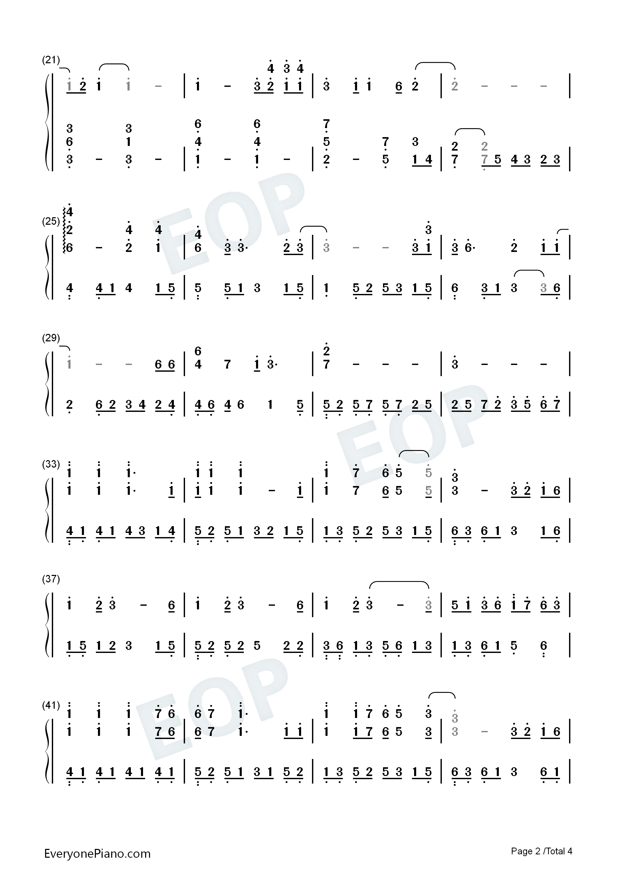 偏爱钢琴简谱_张芸京演唱