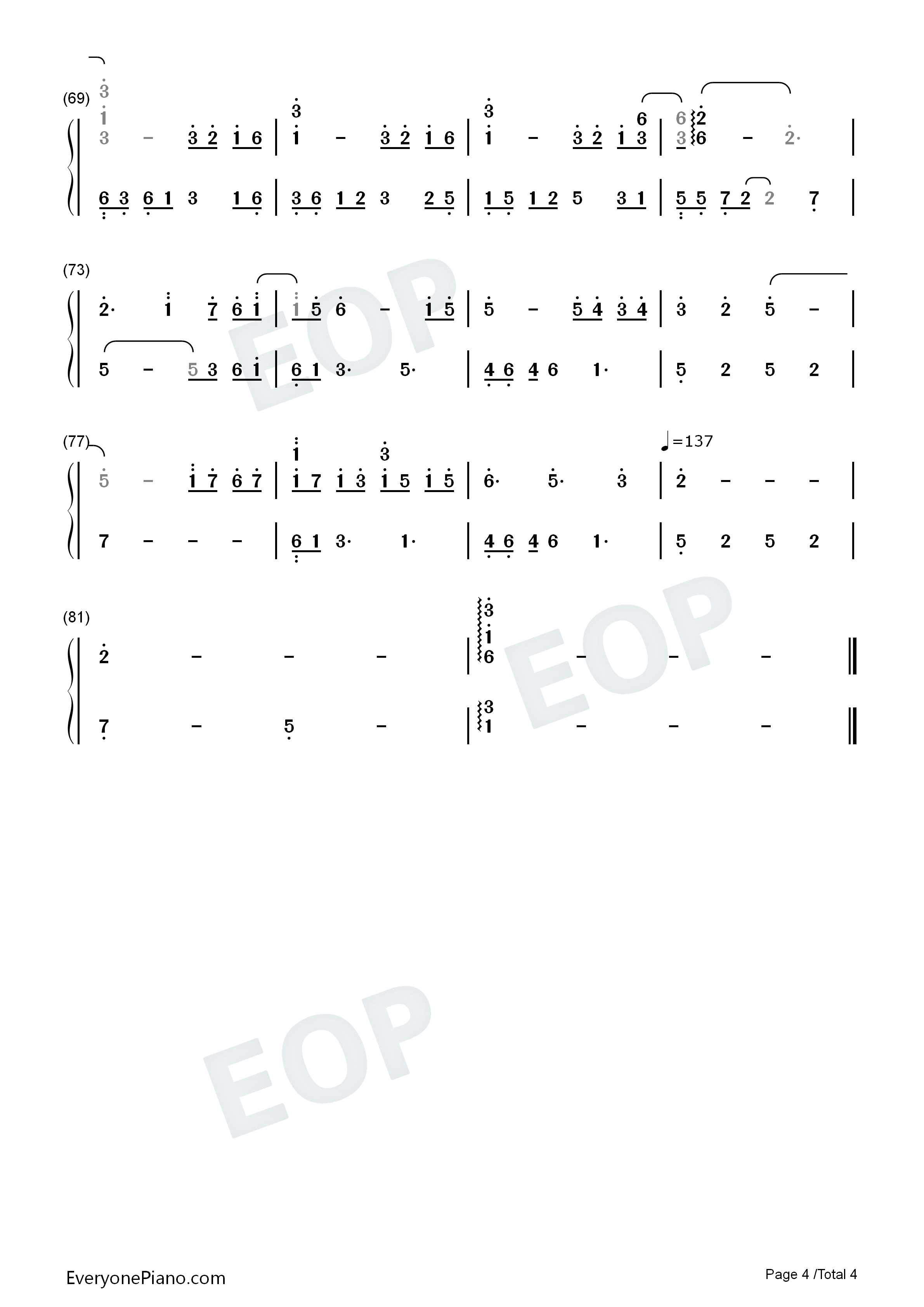 偏爱钢琴简谱_张芸京演唱