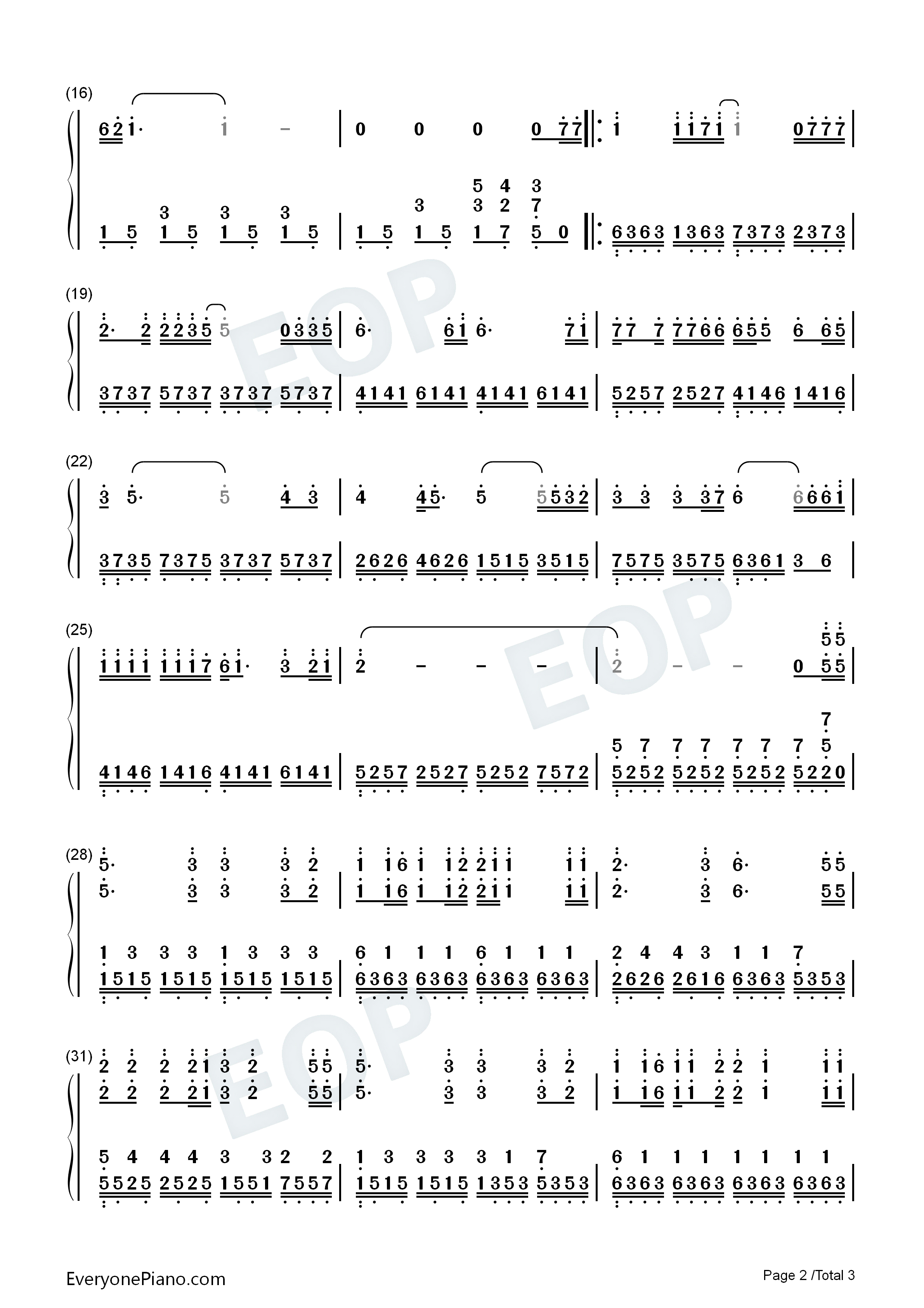 你是我的眼简单版钢琴简谱_林宥嘉演唱