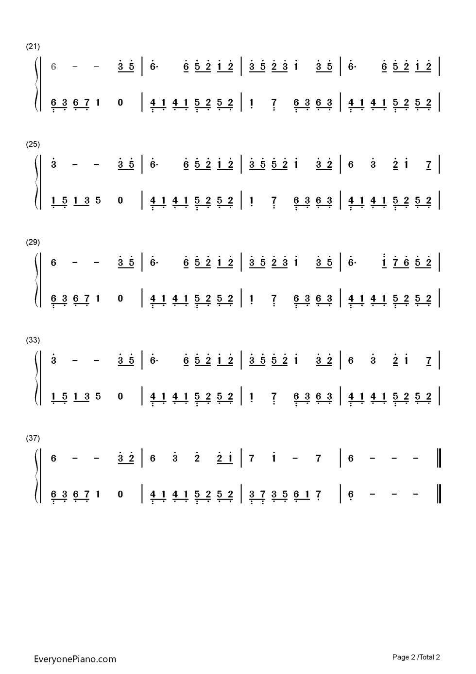 三寸天堂钢琴简谱_严艺丹演唱