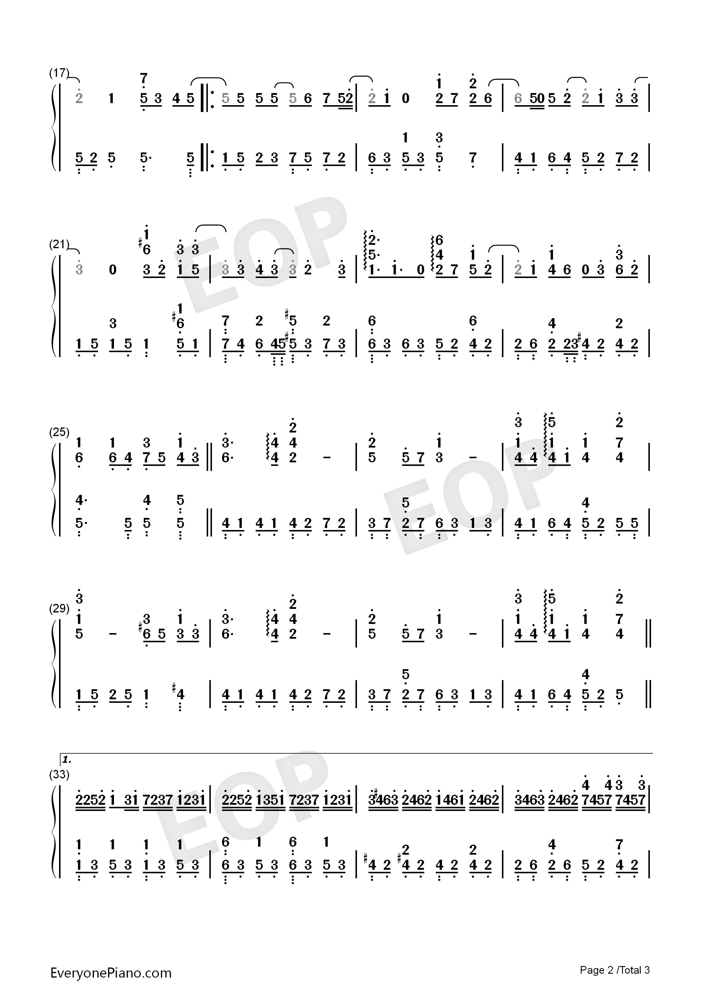 蒲公英的约定简单版钢琴简谱_周杰伦演唱