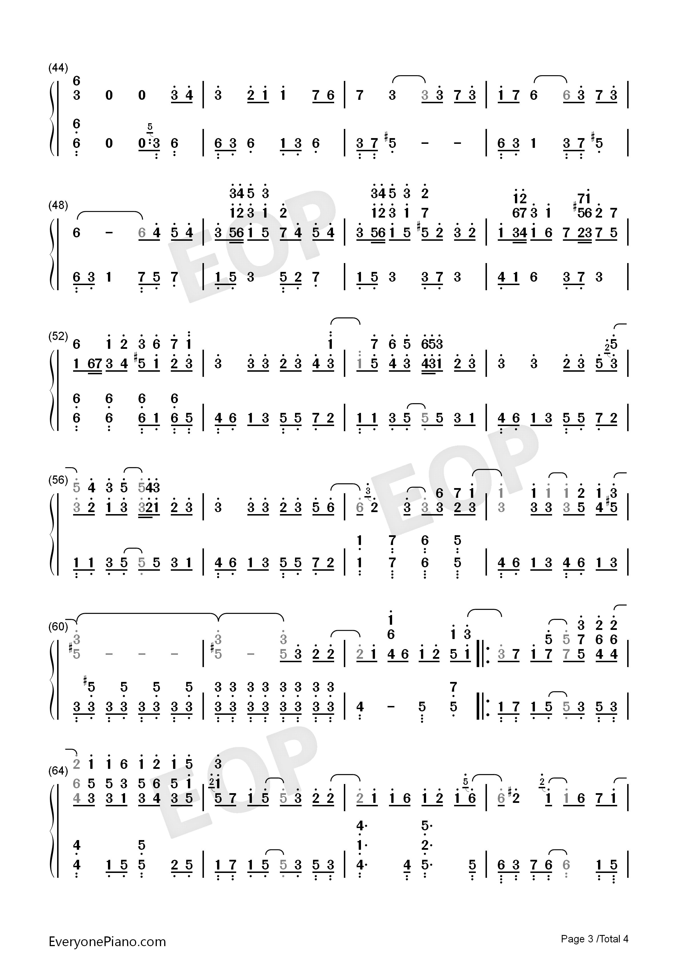 因为我太傻钢琴简谱_金贤重演唱