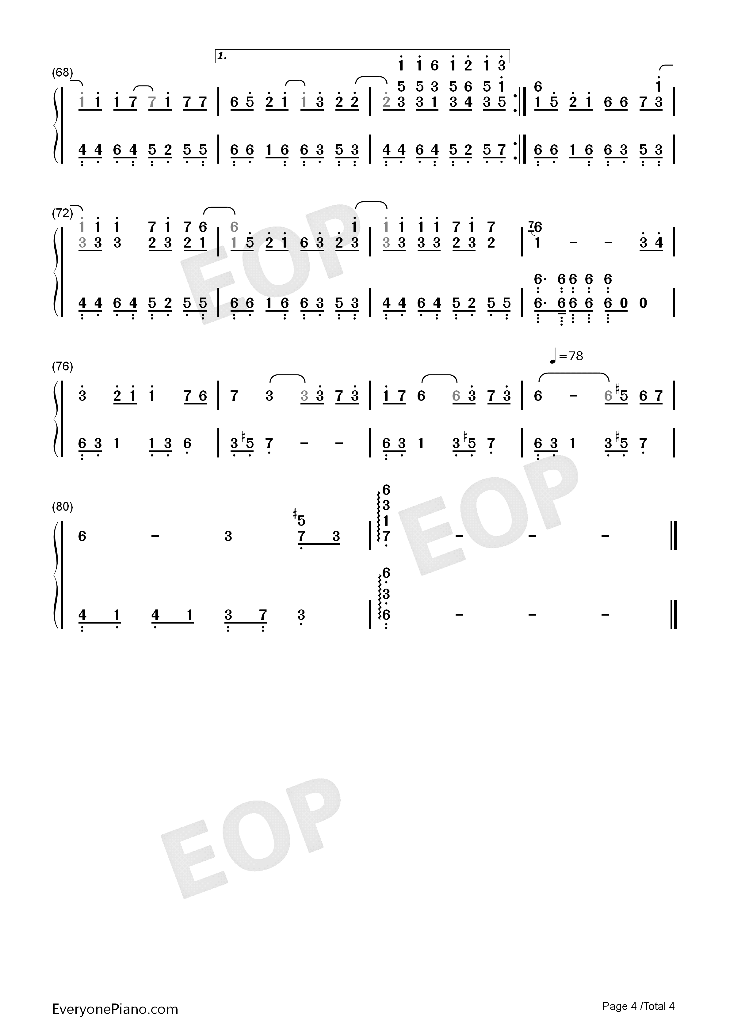 因为我太傻钢琴简谱_金贤重演唱