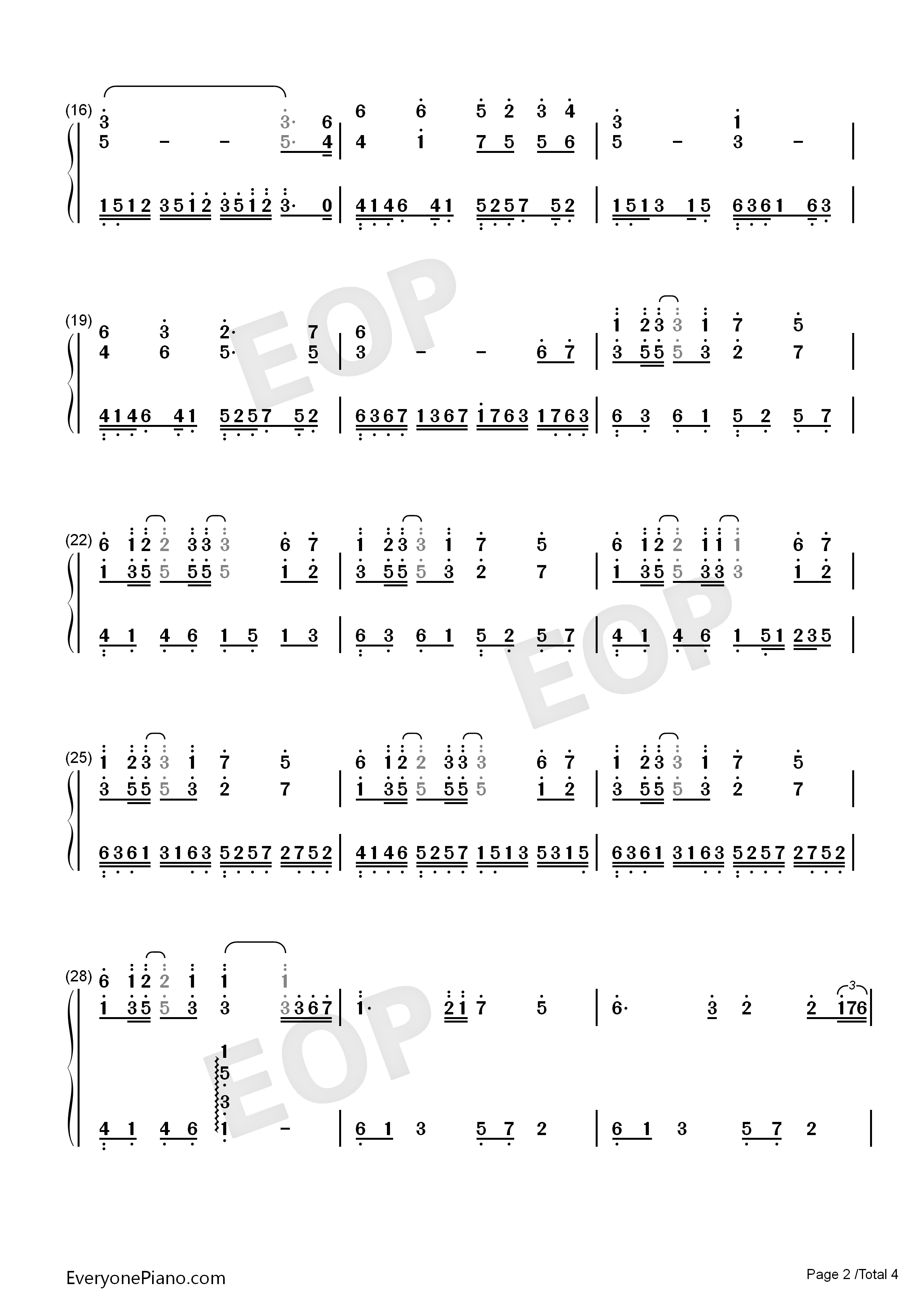 美丽的神话钢琴简谱_成龙_金喜善演唱