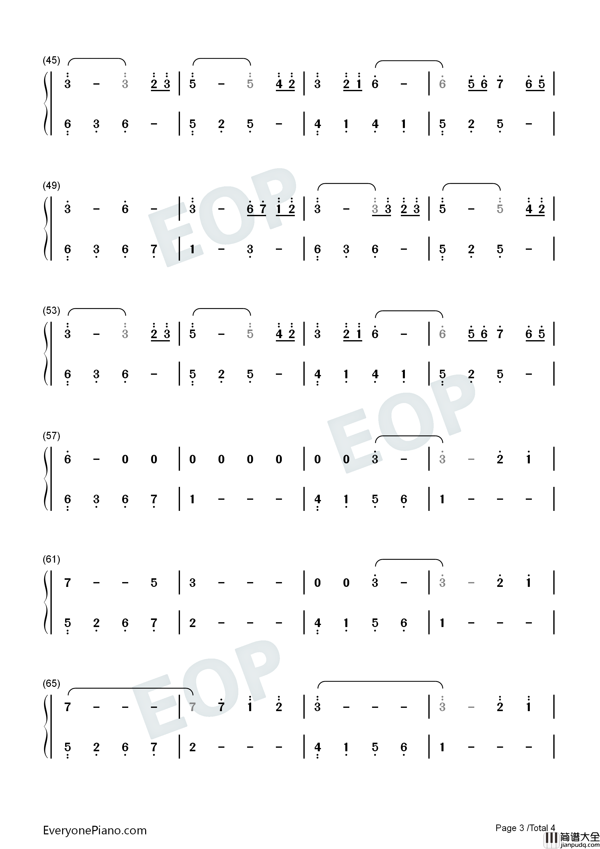 慕情钢琴简谱_和田熏演唱