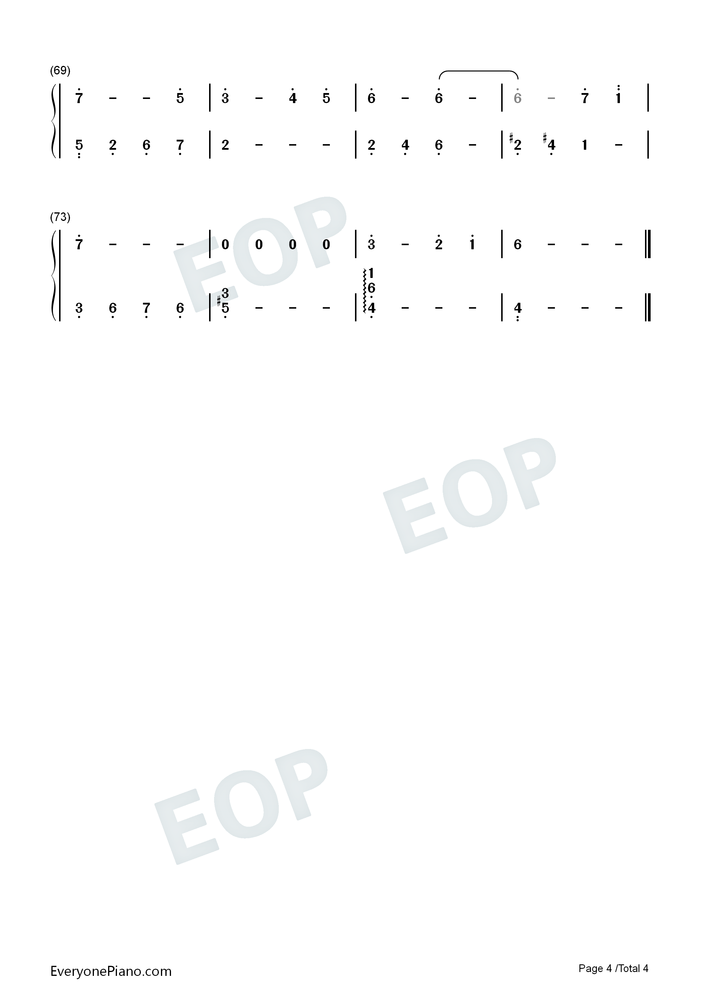 慕情钢琴简谱_和田熏演唱