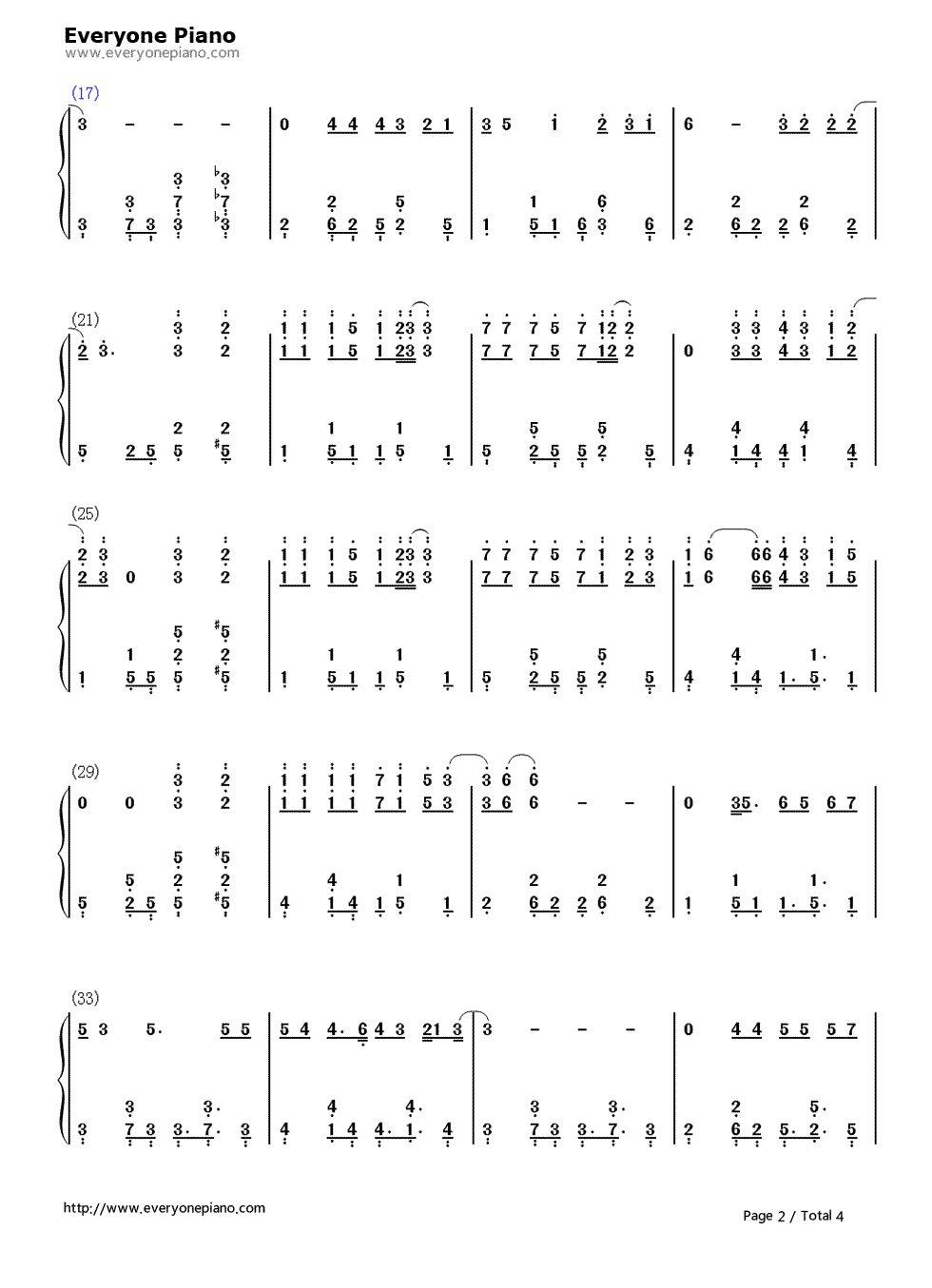 唯一钢琴简谱_王力宏演唱