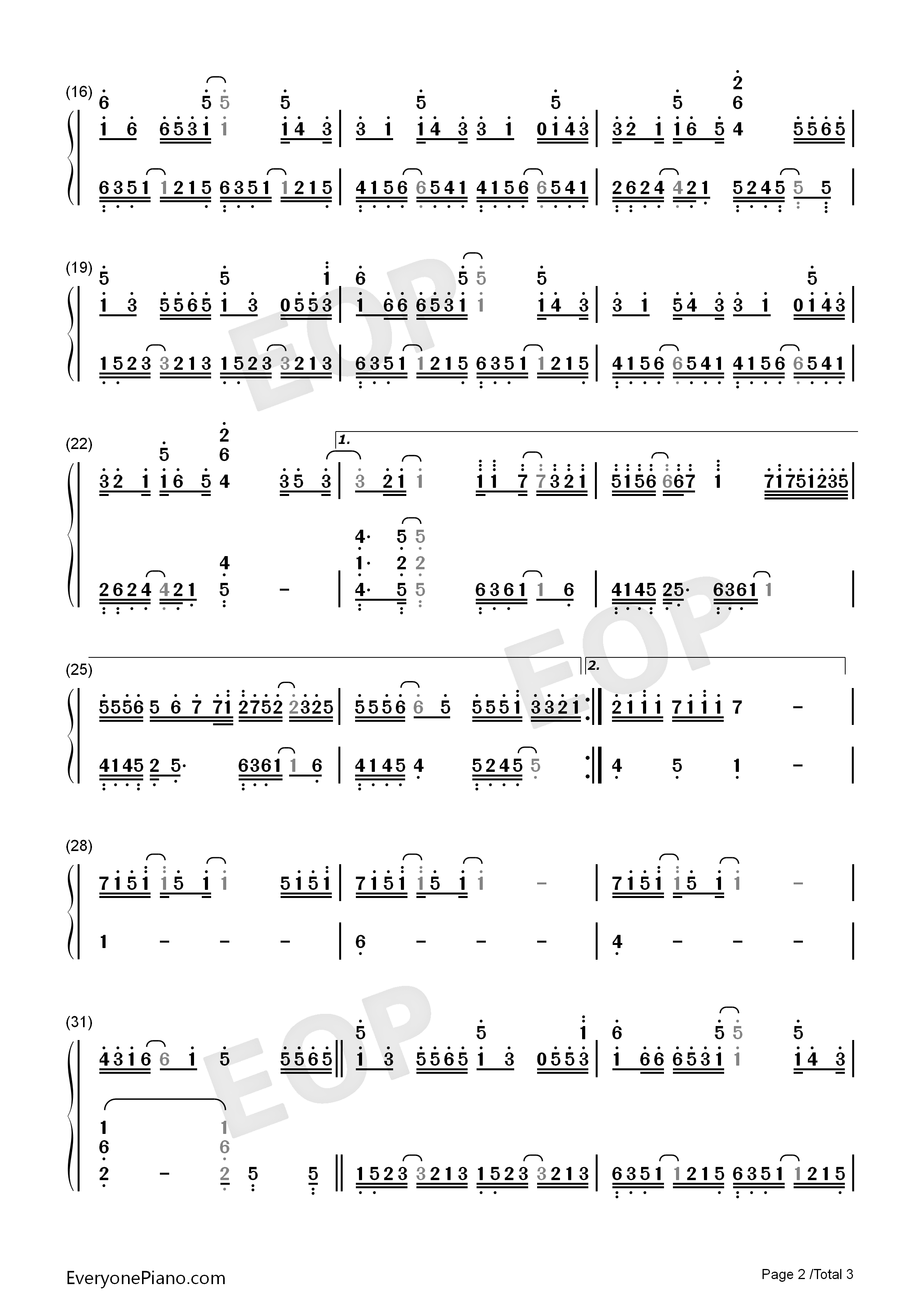 指望钢琴简谱_郁可唯演唱