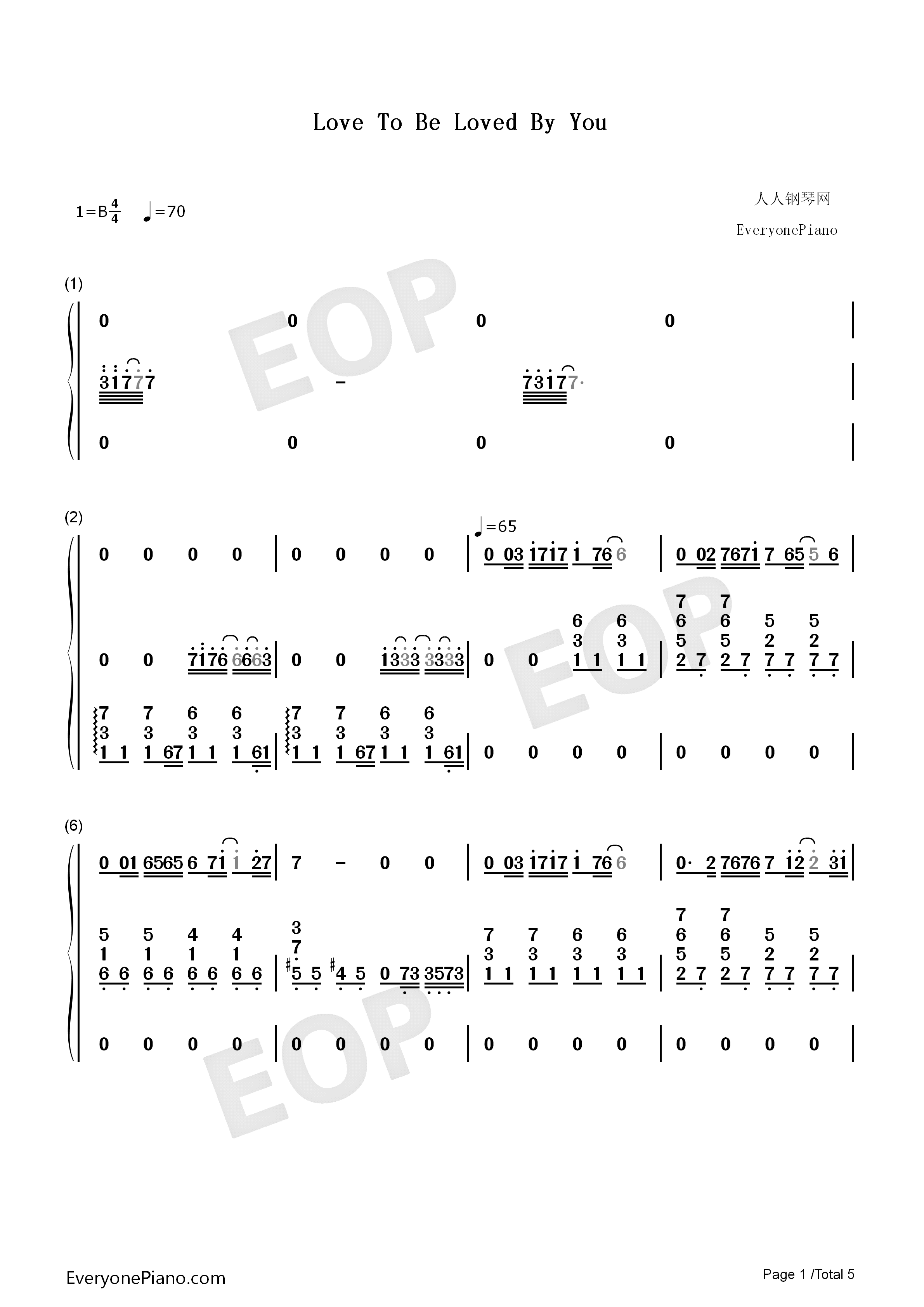 Love_To_Be_Loved_By_You钢琴简谱_马克·特伦茨__Marc_Terenzi演唱