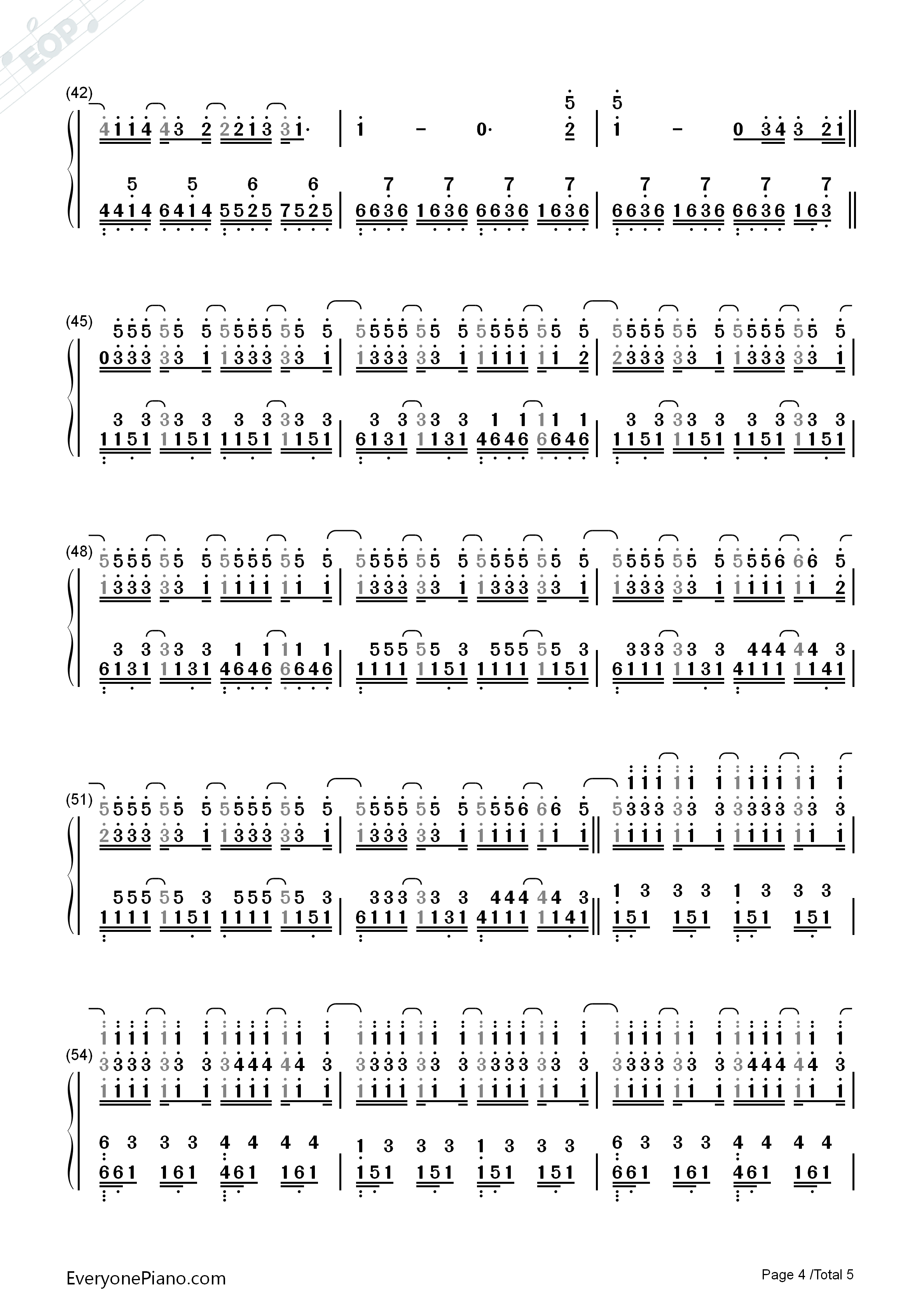 Every_Breath_You_Take钢琴简谱_警察合唱团__THE_POLICE演唱