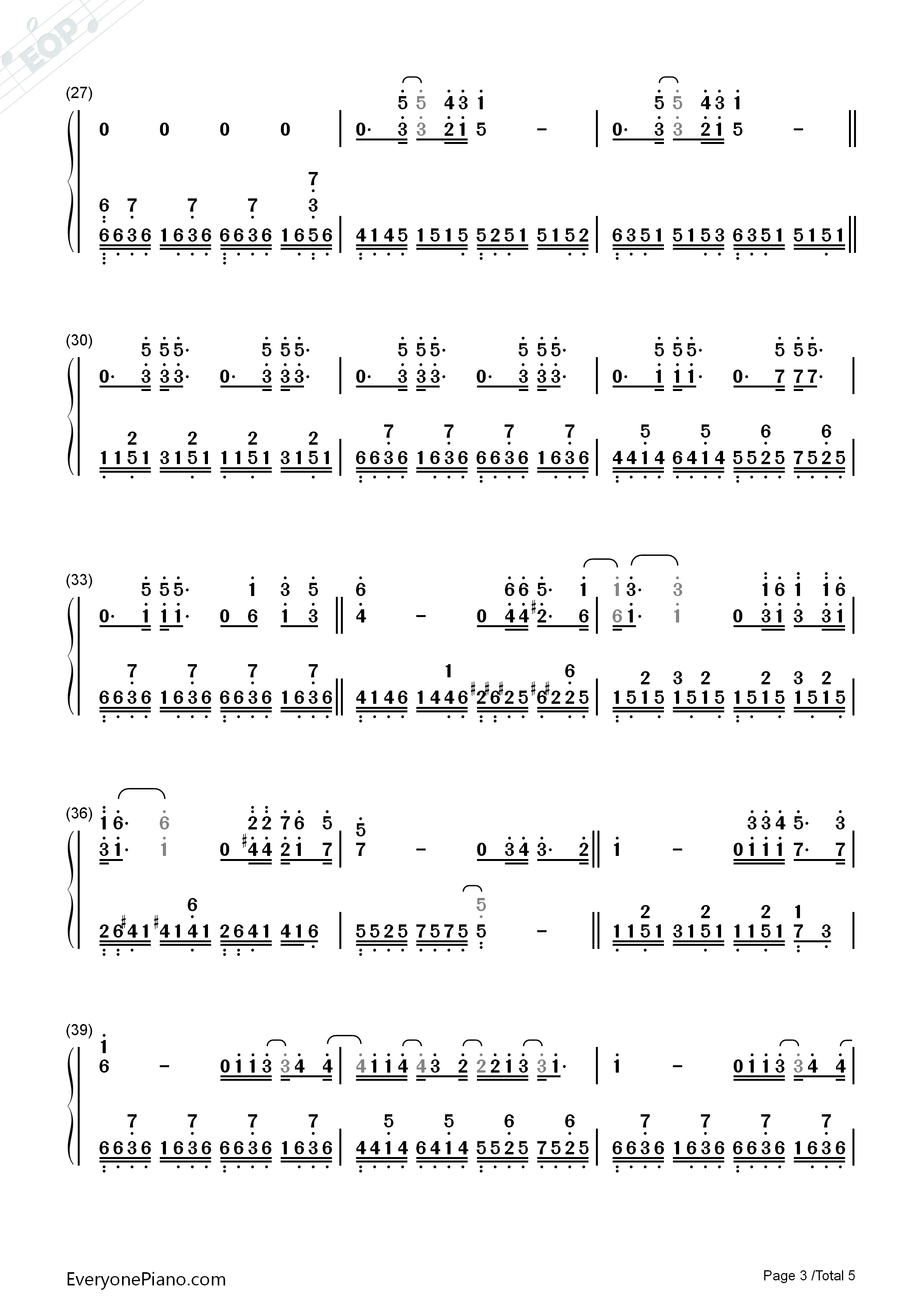 Every_Breath_You_Take钢琴简谱_警察合唱团__THE_POLICE演唱