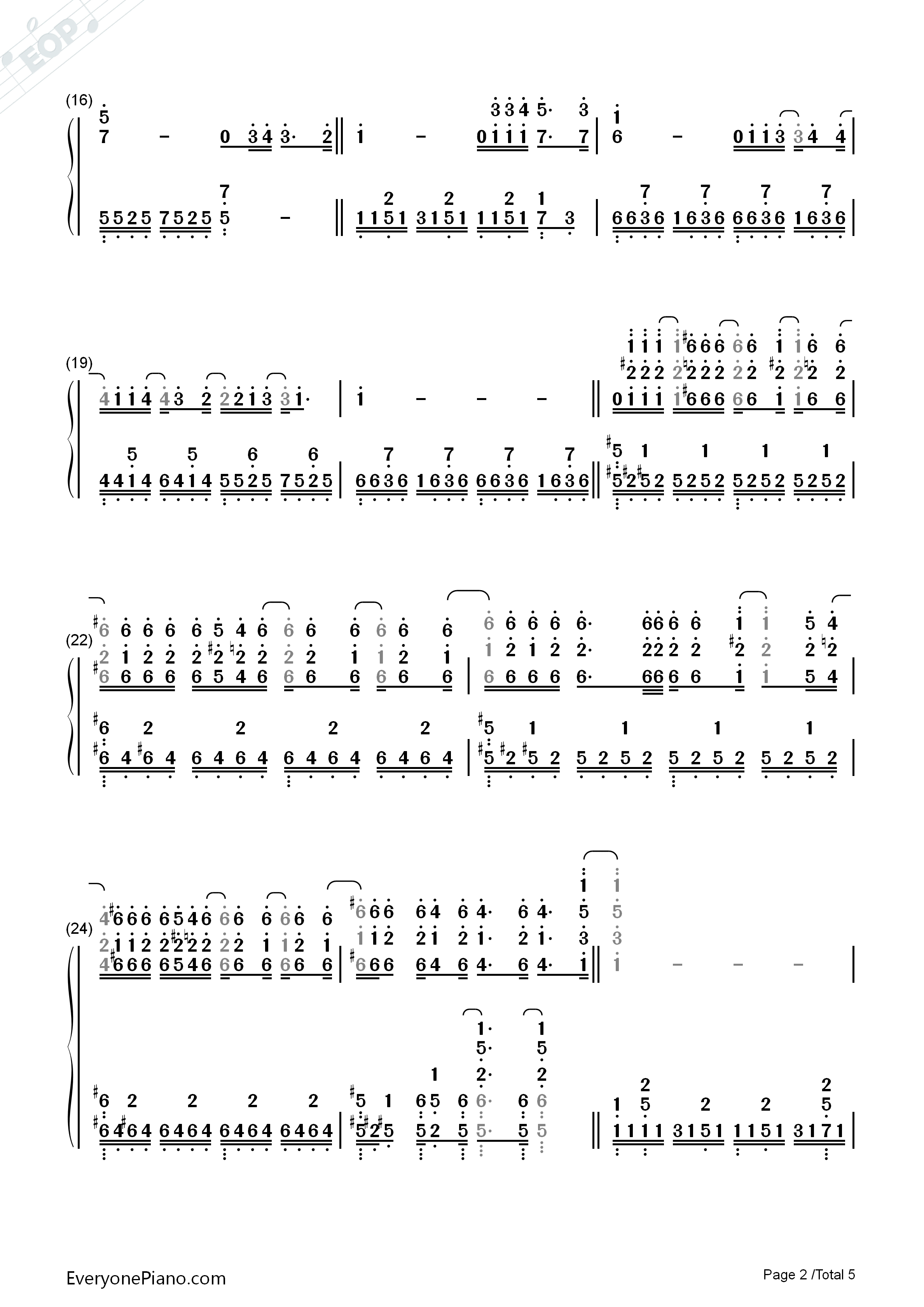 Every_Breath_You_Take钢琴简谱_警察合唱团__THE_POLICE演唱