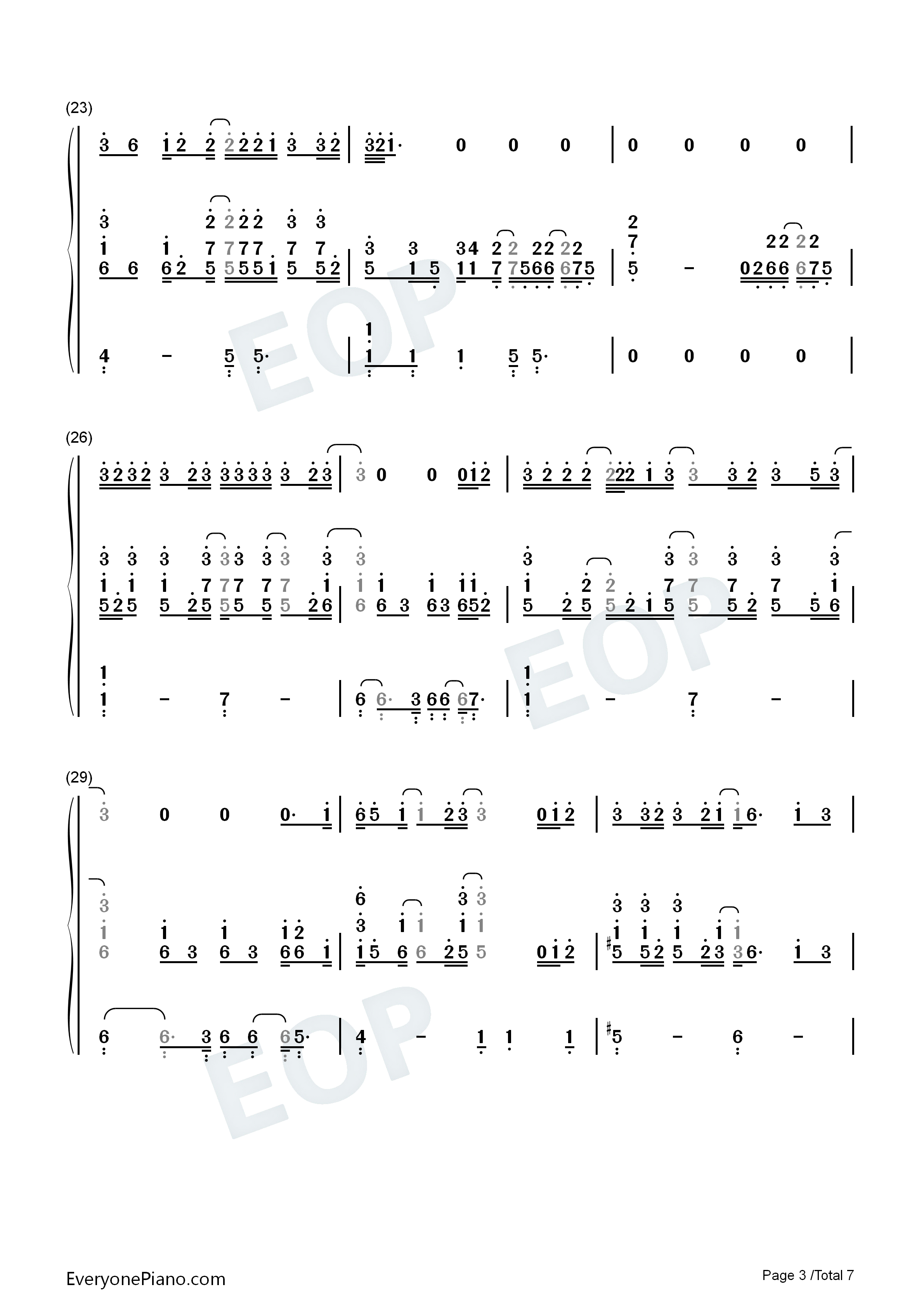 Free_Loop欧美经典钢琴简谱_丹尼尔·波特__Daniel_Richard_Powter演唱