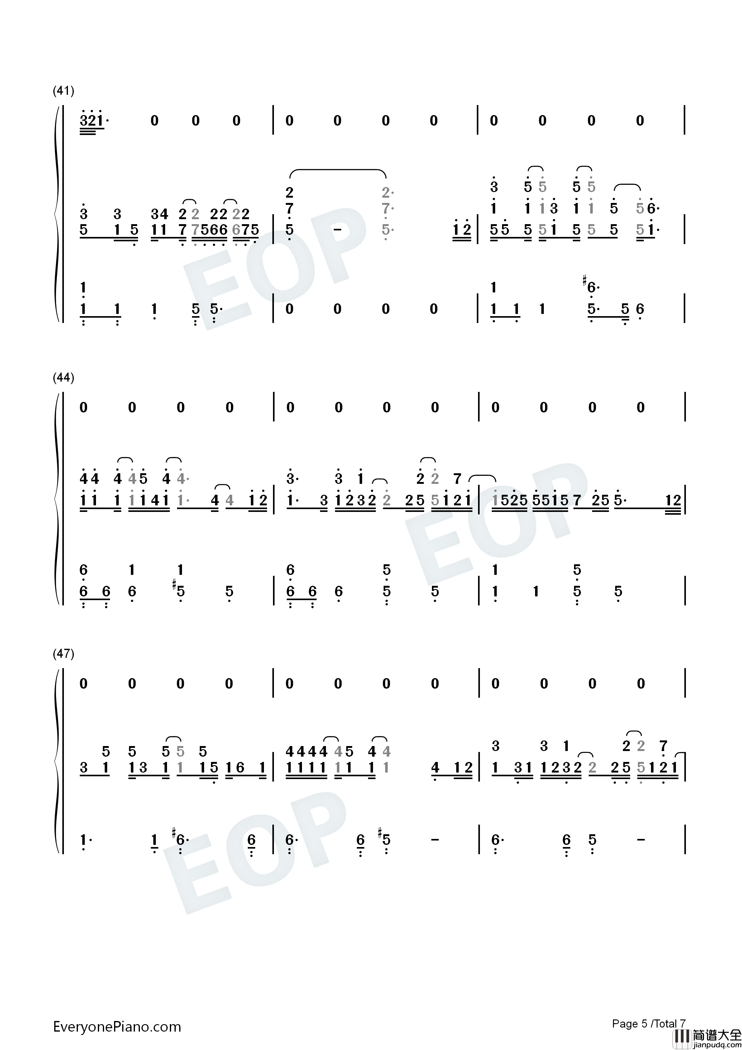 Free_Loop欧美经典钢琴简谱_丹尼尔·波特__Daniel_Richard_Powter演唱